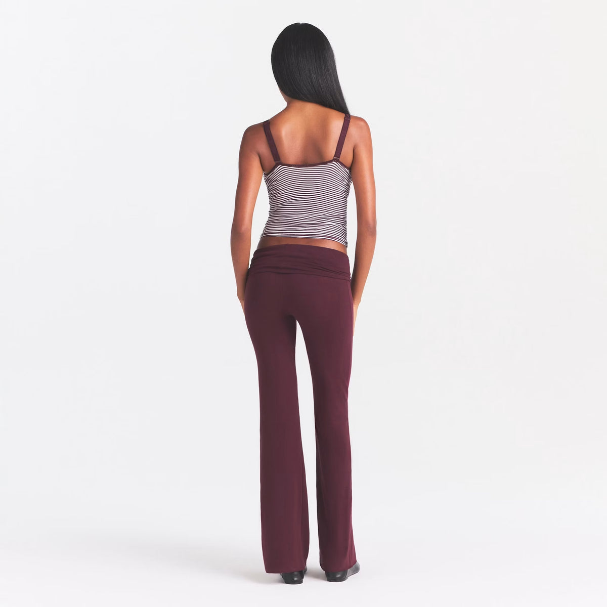 COTTON JERSEY FOLDOVER PANT | CURRANT