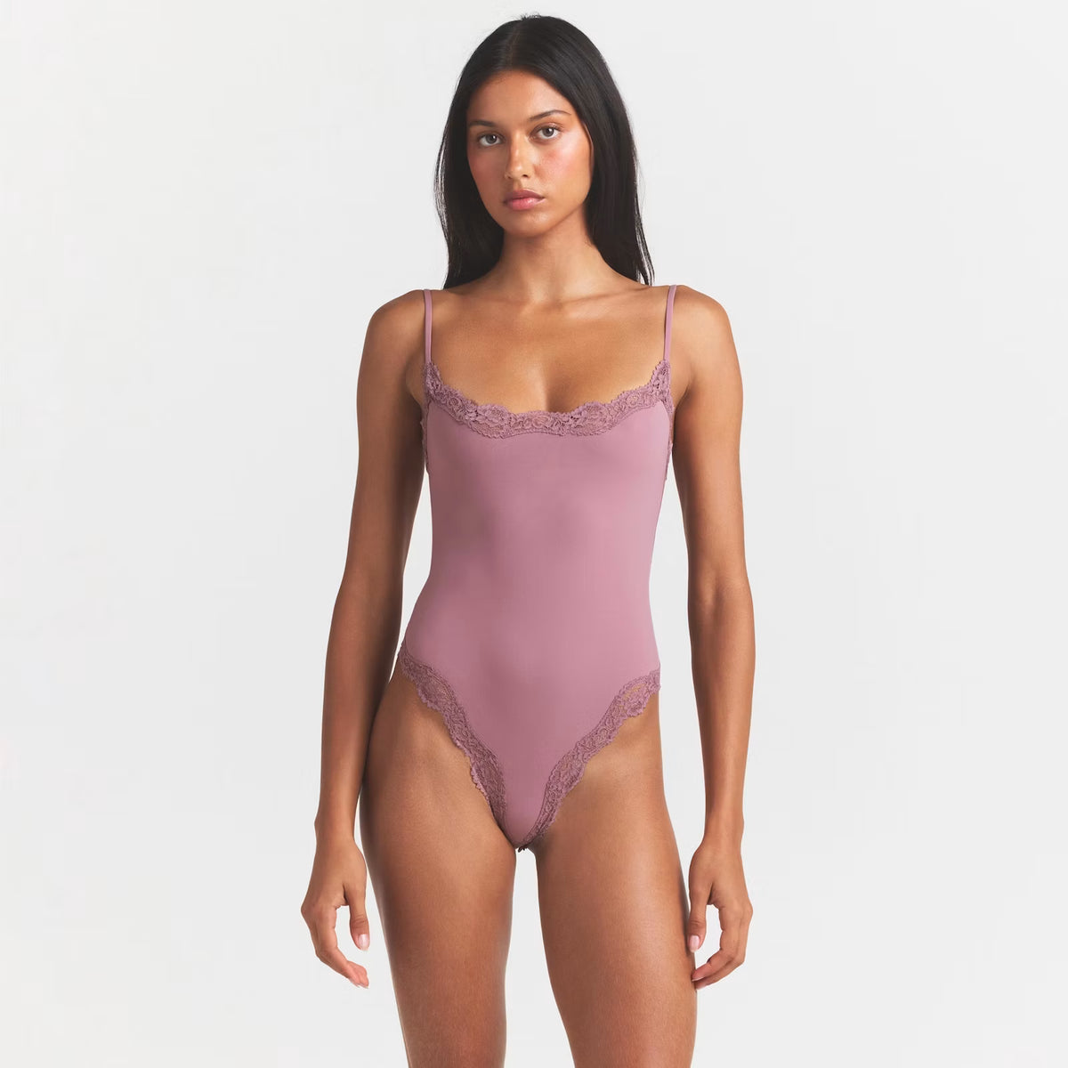 FITS EVERYBODY LACE CAMI BODYSUIT | MUTED MAUVE