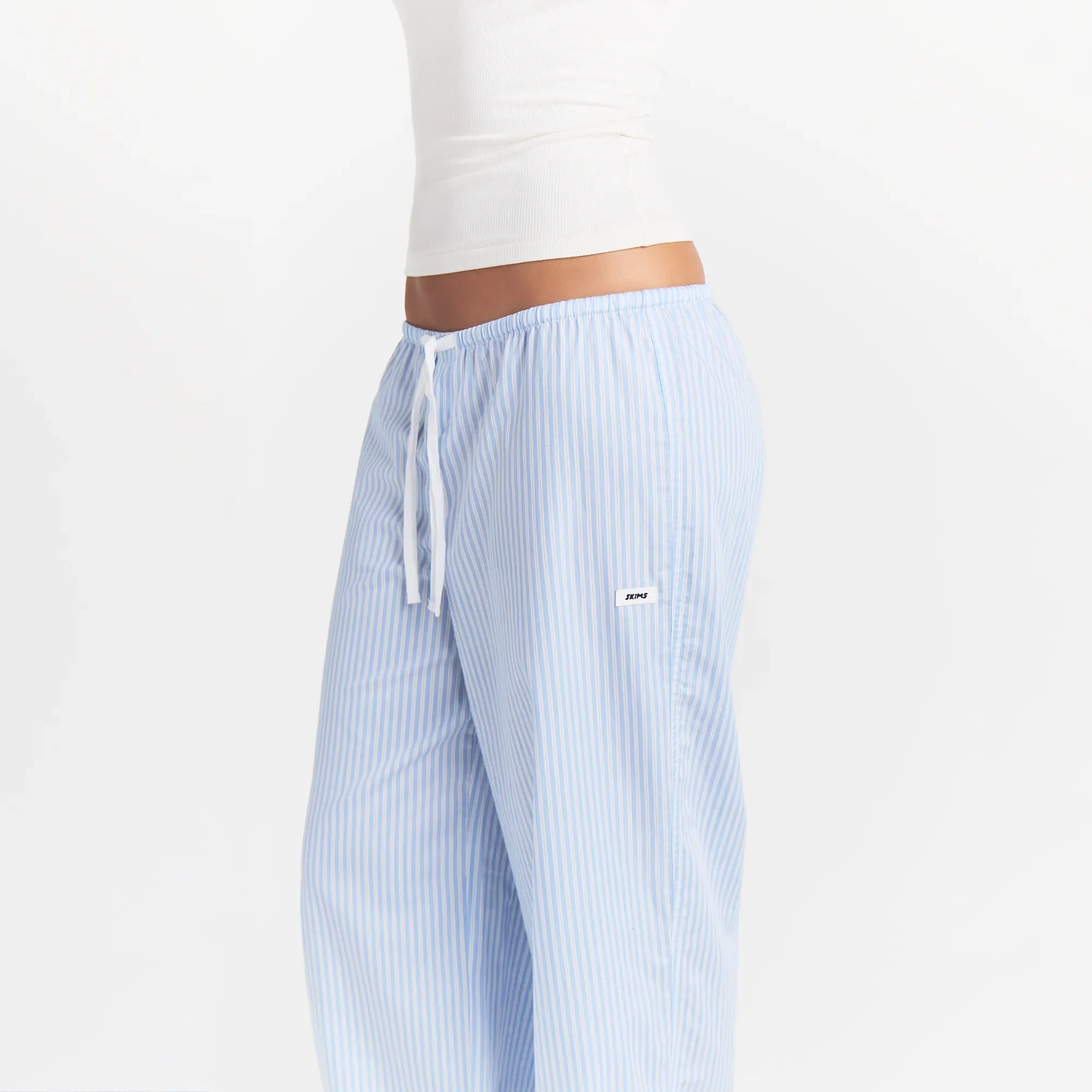 COTTON POPLIN SLEEP OVERSIZED PANT | MARINA MESH STRIPE