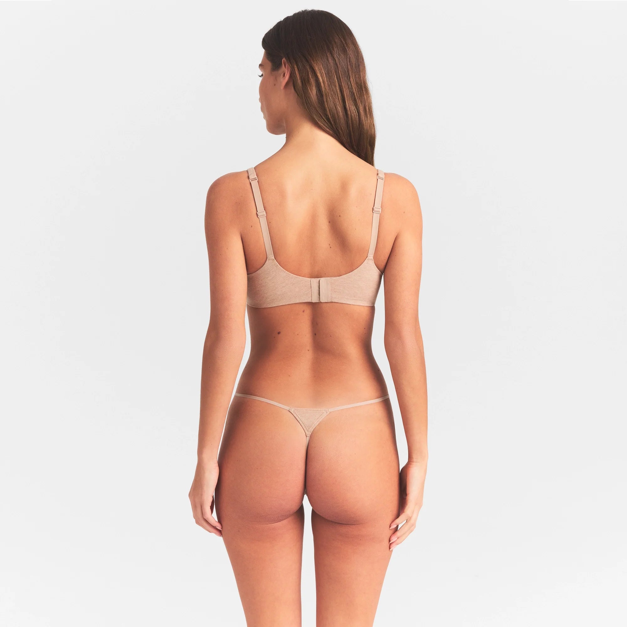 EVERYDAY COTTON ULTIMATE TEARDROP PUSH-UP BRA | CLAY HEATHER ON A MODEL SIDE VIEW @ | FOCUS: 0.0, 1.0, 0.9