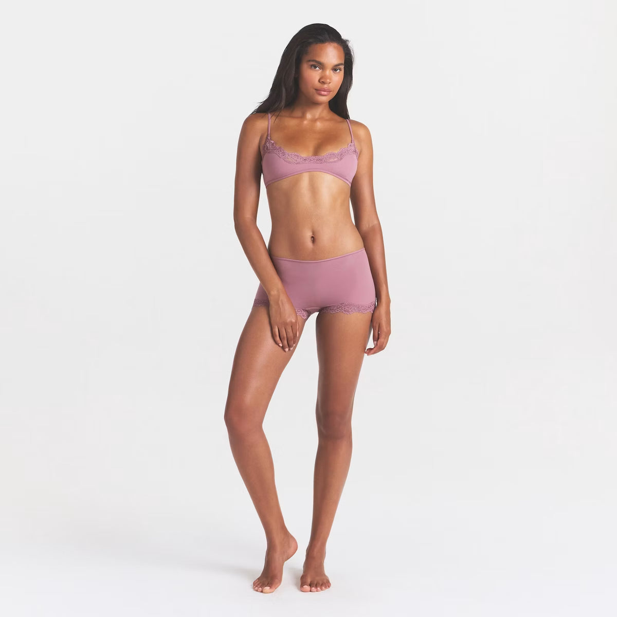 FITS EVERYBODY LACE SCOOP BRALETTE | MUTED MAUVE