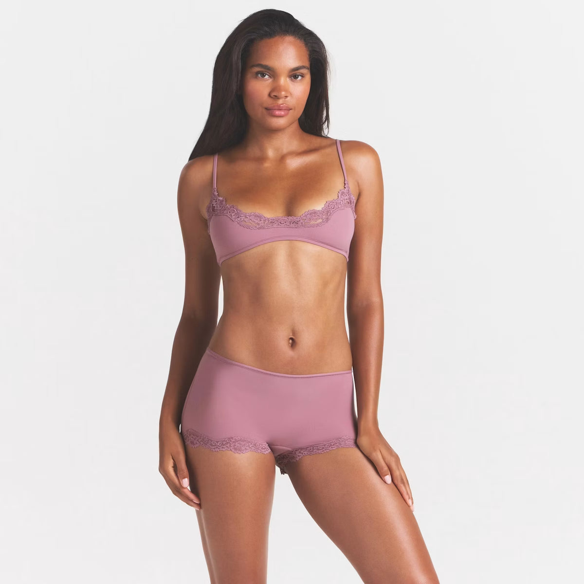 FITS EVERYBODY LACE SCOOP BRALETTE | MUTED MAUVE