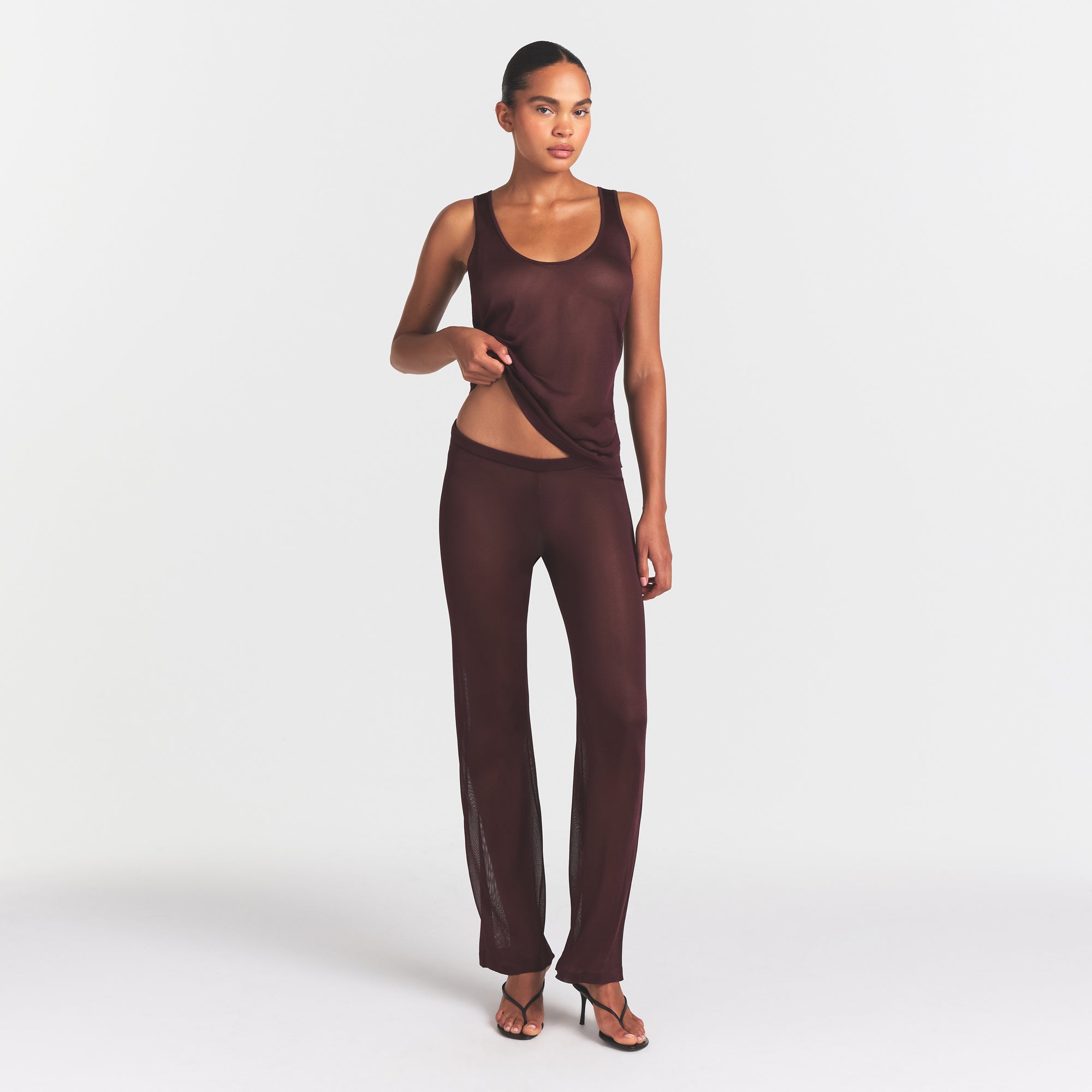 SLINKY KNIT LOW RISE PANT| CURRANT