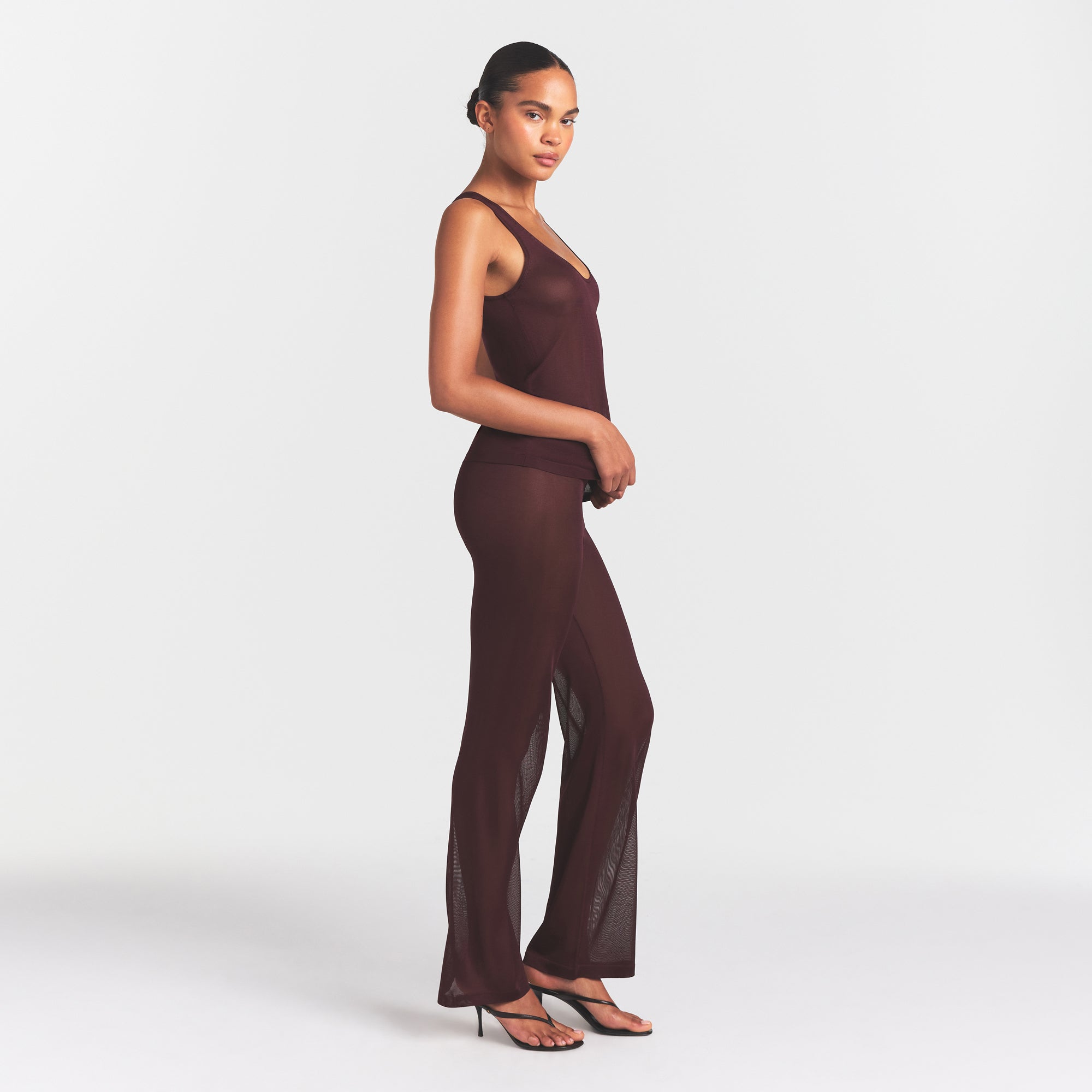 SLINKY KNIT LOW RISE PANT| CURRANT