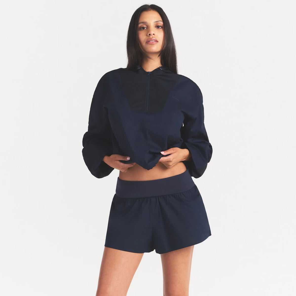 WOVEN COTTON FLUTTER SHORT | NAVY