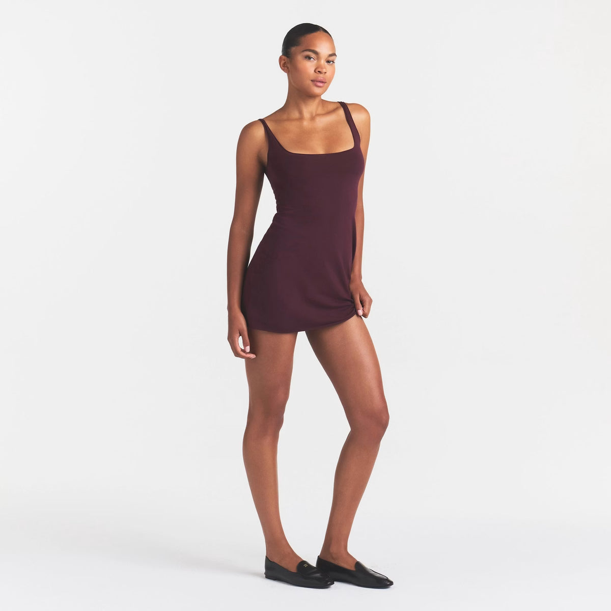 COTTON JERSEY MINI DRESS | CURRANT