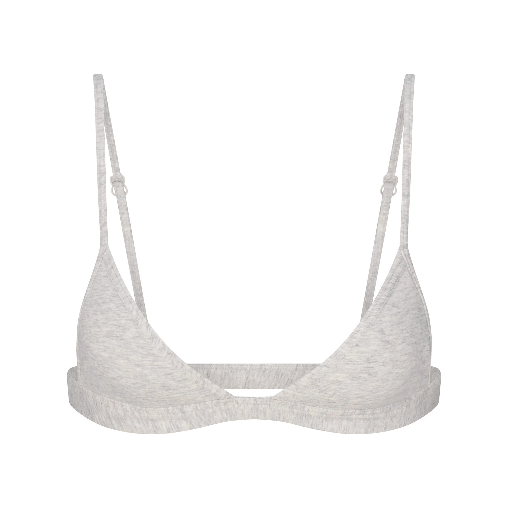EVERYDAY COTTON TRIANGLE BRALETTE | LIGHT HEATHER GREY