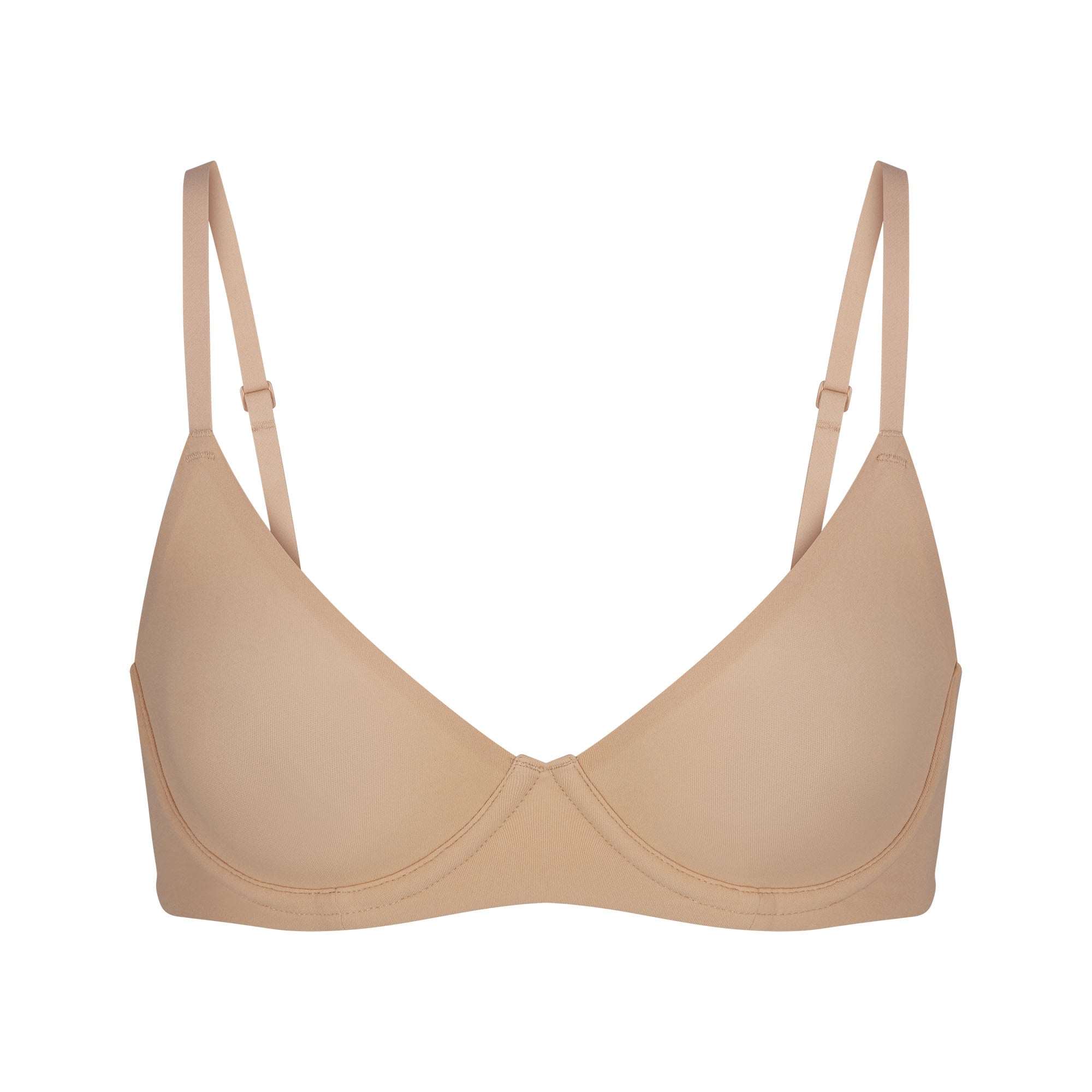 FITS EVERYBODY UNLINED DEMI BRA | CLAY (DEMI BRAS) LAYS FLAT ON A WHITE BACKGROUND | FLT