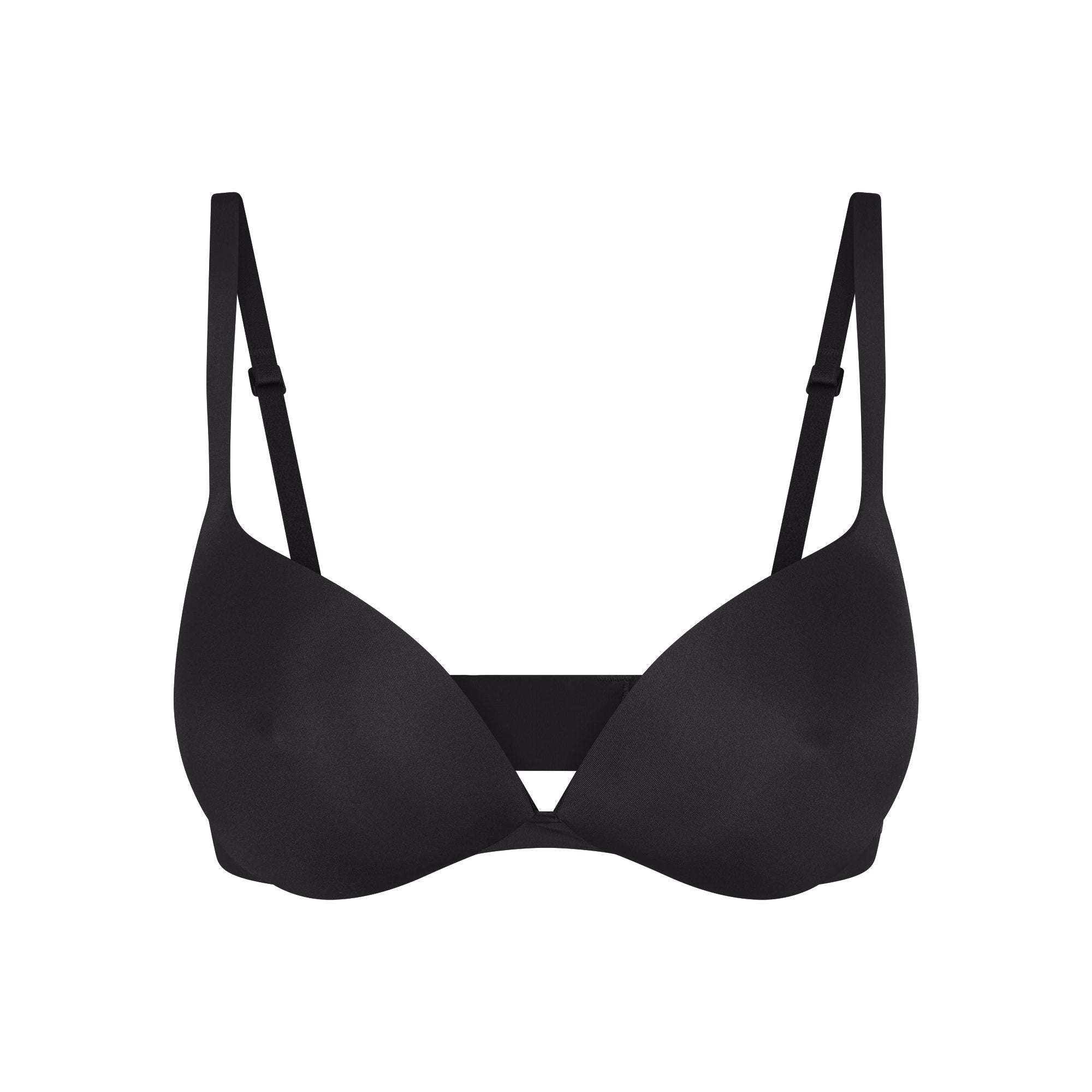 SKIMS ULTIMATE NIPPLE WIRELESS PUSH-UP BRA | ONYX FLAT ON A WHITE BACKGROUND | FLT