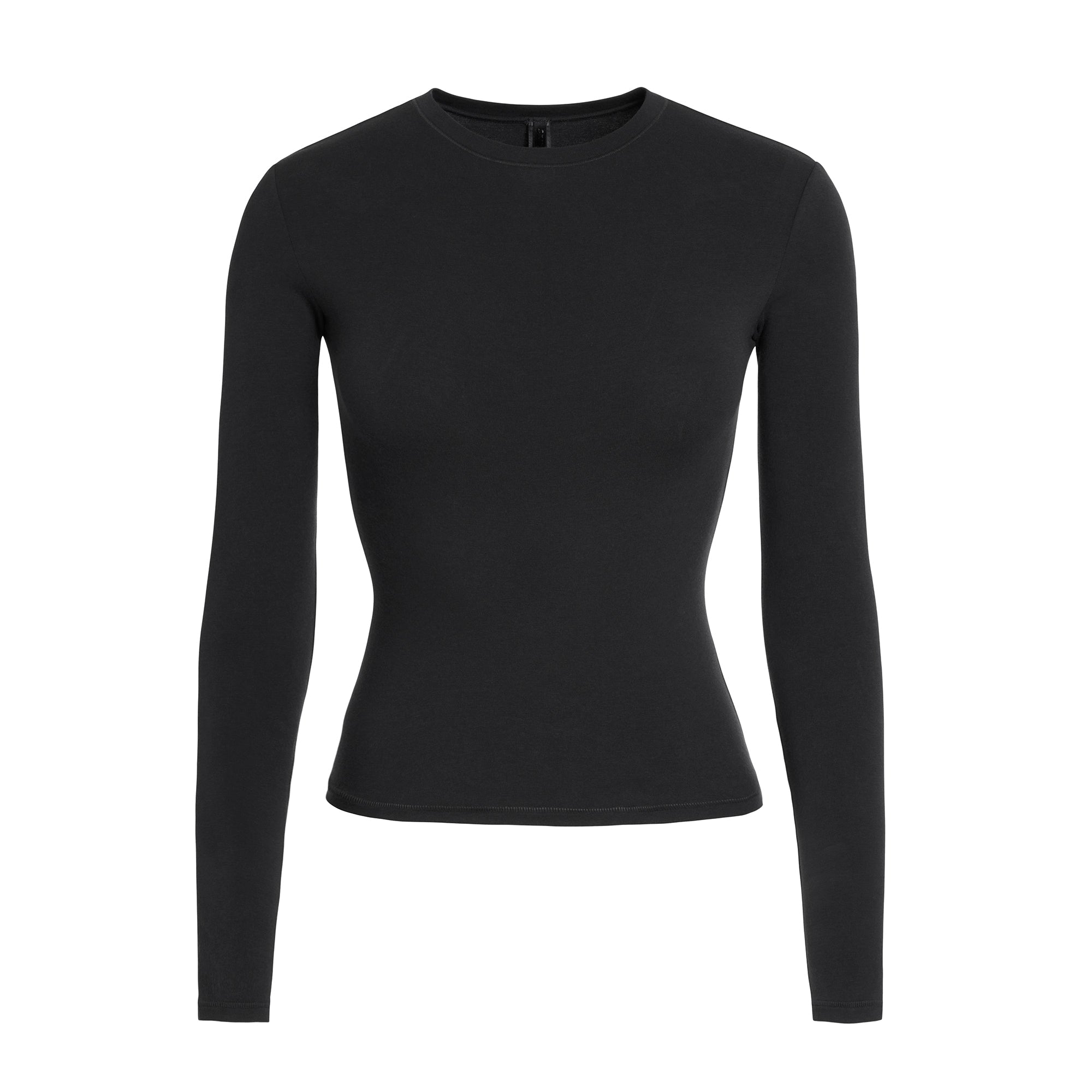 COTTON JERSEY LONG SLEEVE T-SHIRT | SOOT FLAT ON A WHITE BACKGROUND | FLT