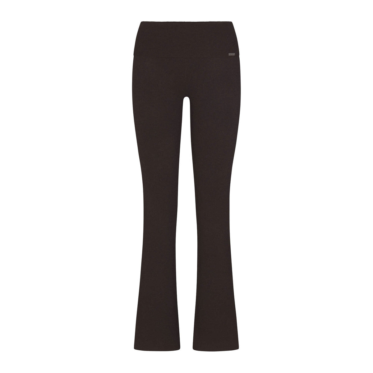 ESSENTIAL SWEATERS FOLDOVER PANT | ESPRESSO FLAT ON A WHITE BACKGROUND | FLT