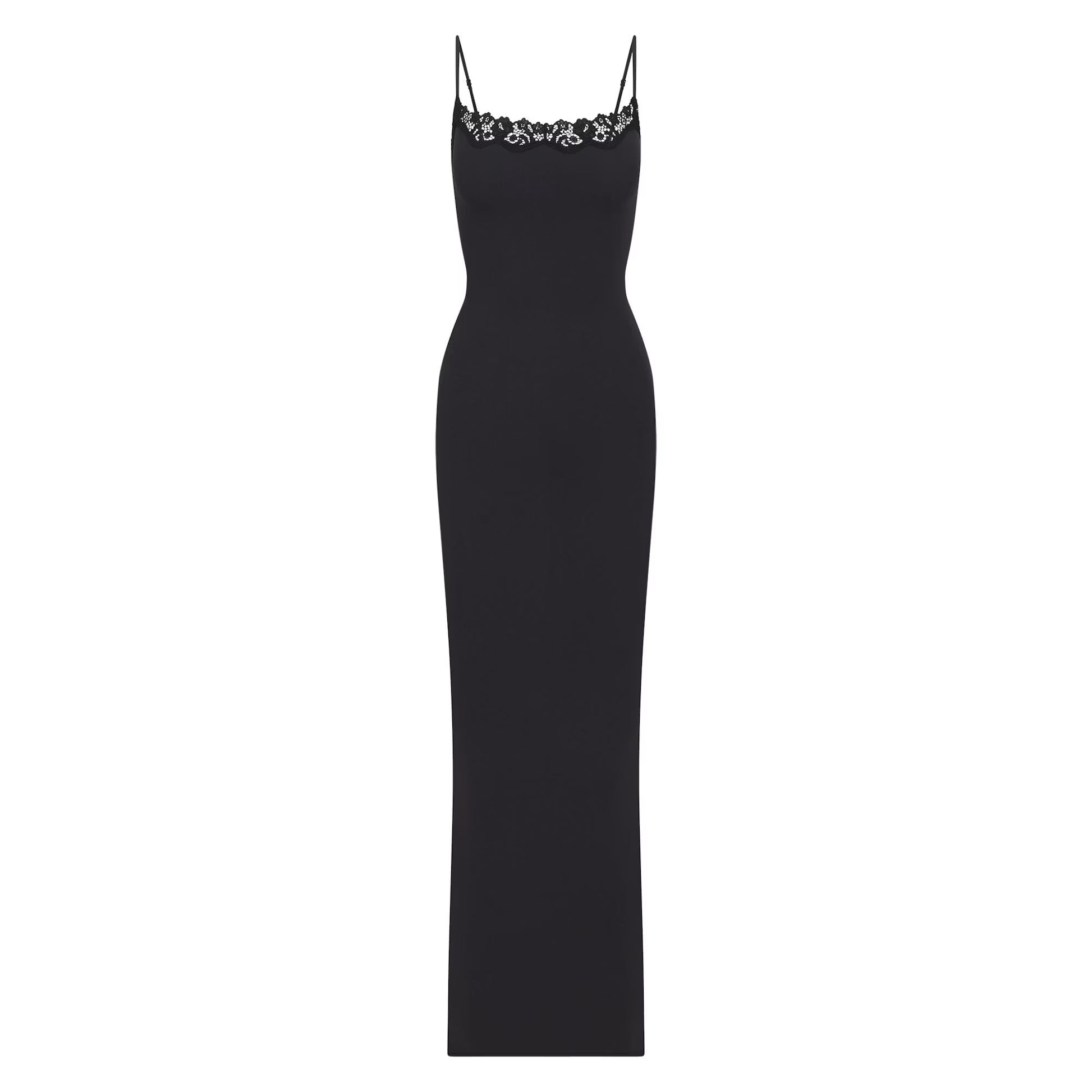FITS EVERYBODY LACE LONG SLIP DRESS | ONYX