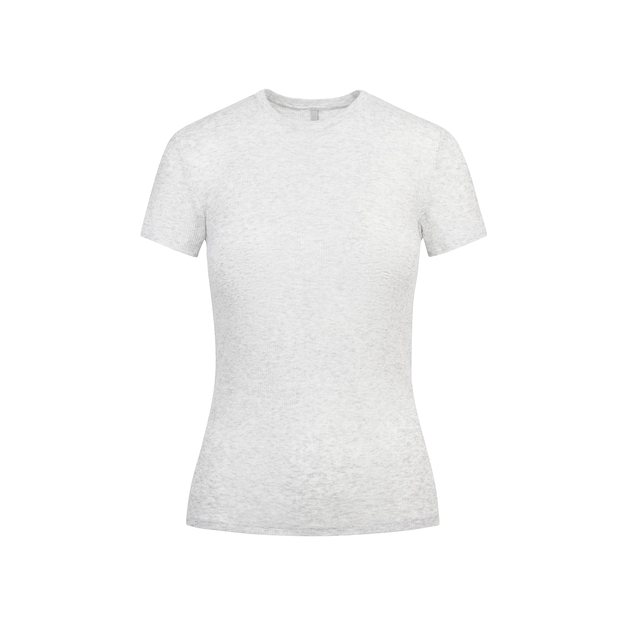 SHEER COTTON T-SHIRT | LIGHT HEATHER GREY FLAT ON A WHITE BACKGROUND | FLT