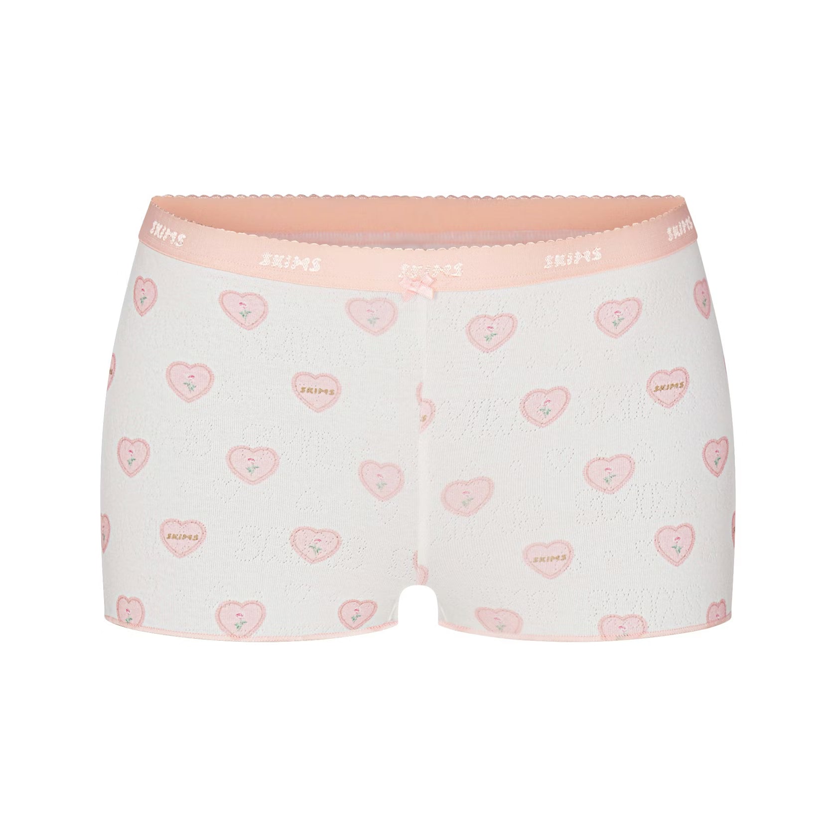 LOGO POINTELLE BABY TEE AND SHORT SET | SNOW LACE HEARTS