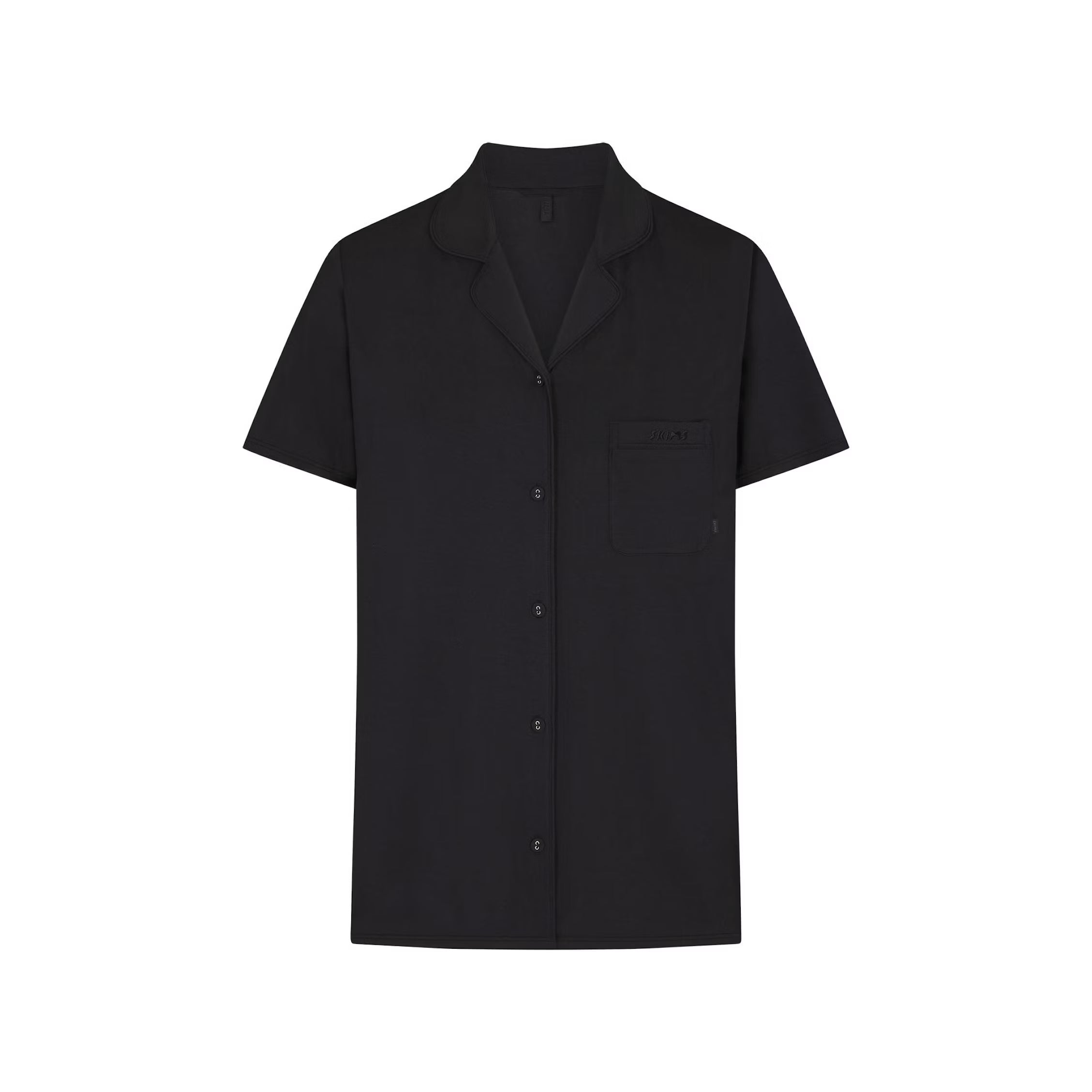 SKIMS SLEEP SHORT SLEEVE BUTTON UP SET | ONYX