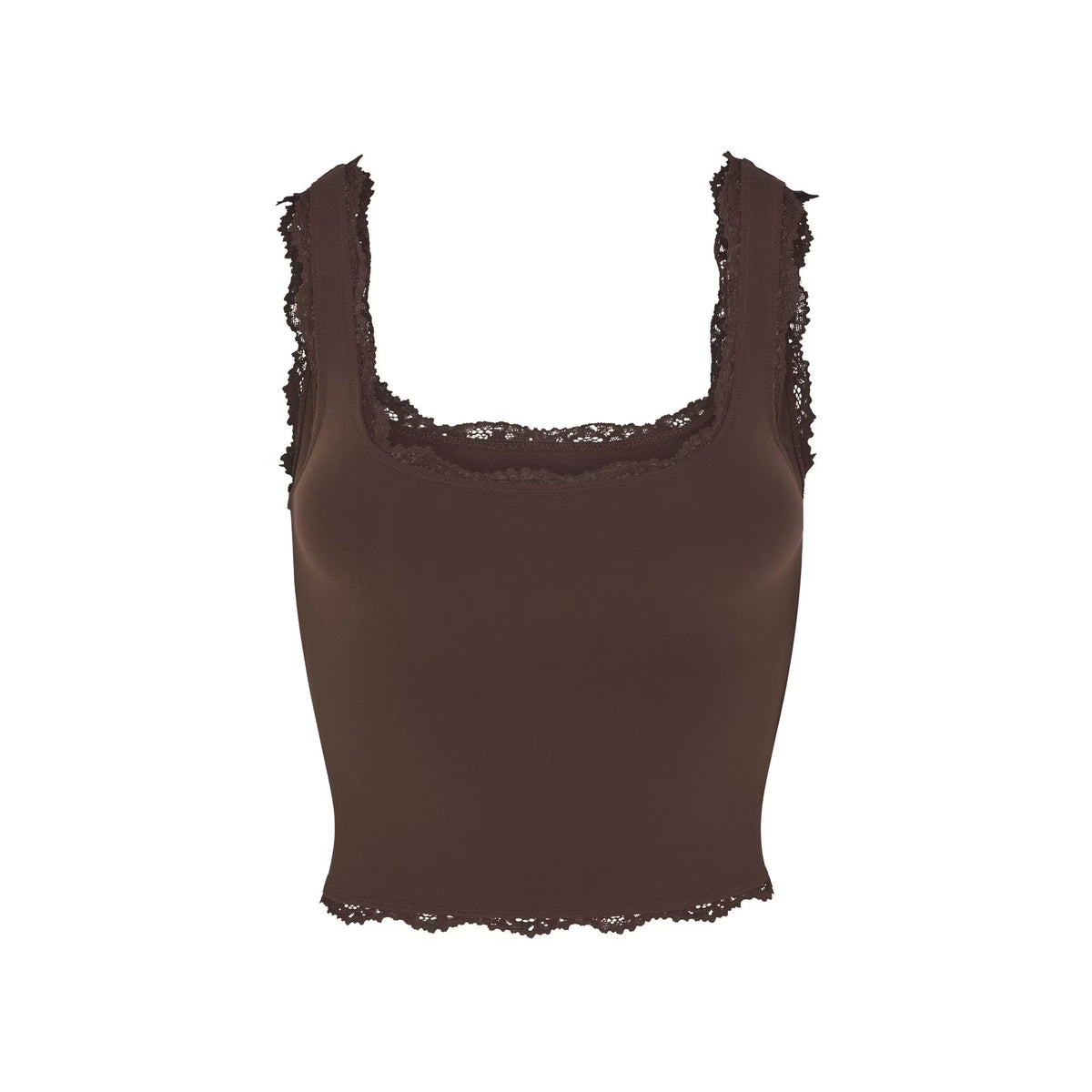 FITS EVERYBODY LACE TANK | ESPRESSO