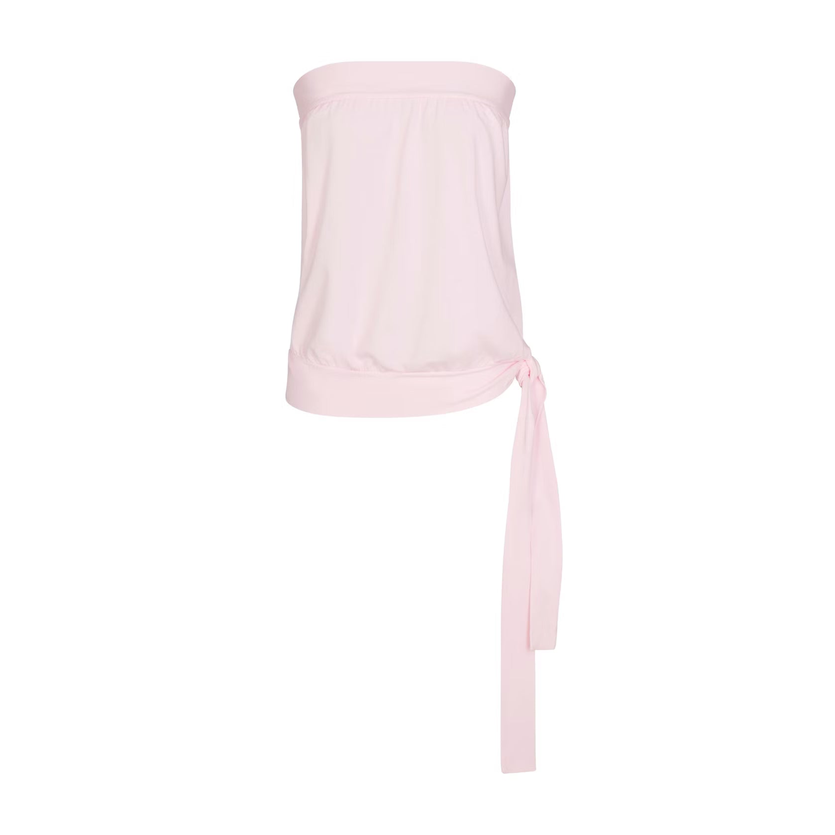 COTTON JERSEY TIE SIDE TUBE TOP | CHERRY BLOSSOM