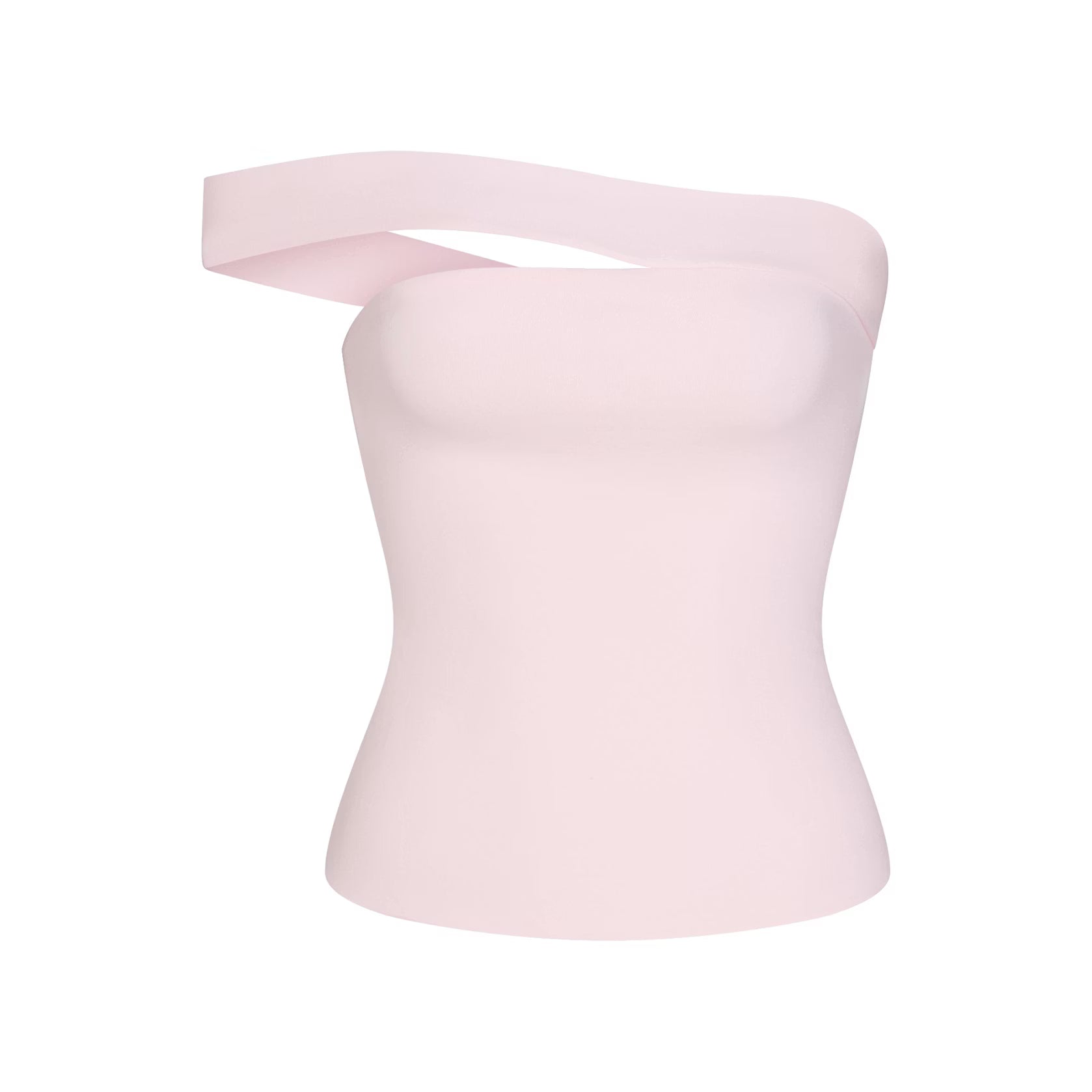 COTTON JERSEY ASYMMETRICAL TUBE TOP | CHERRY BLOSSOM