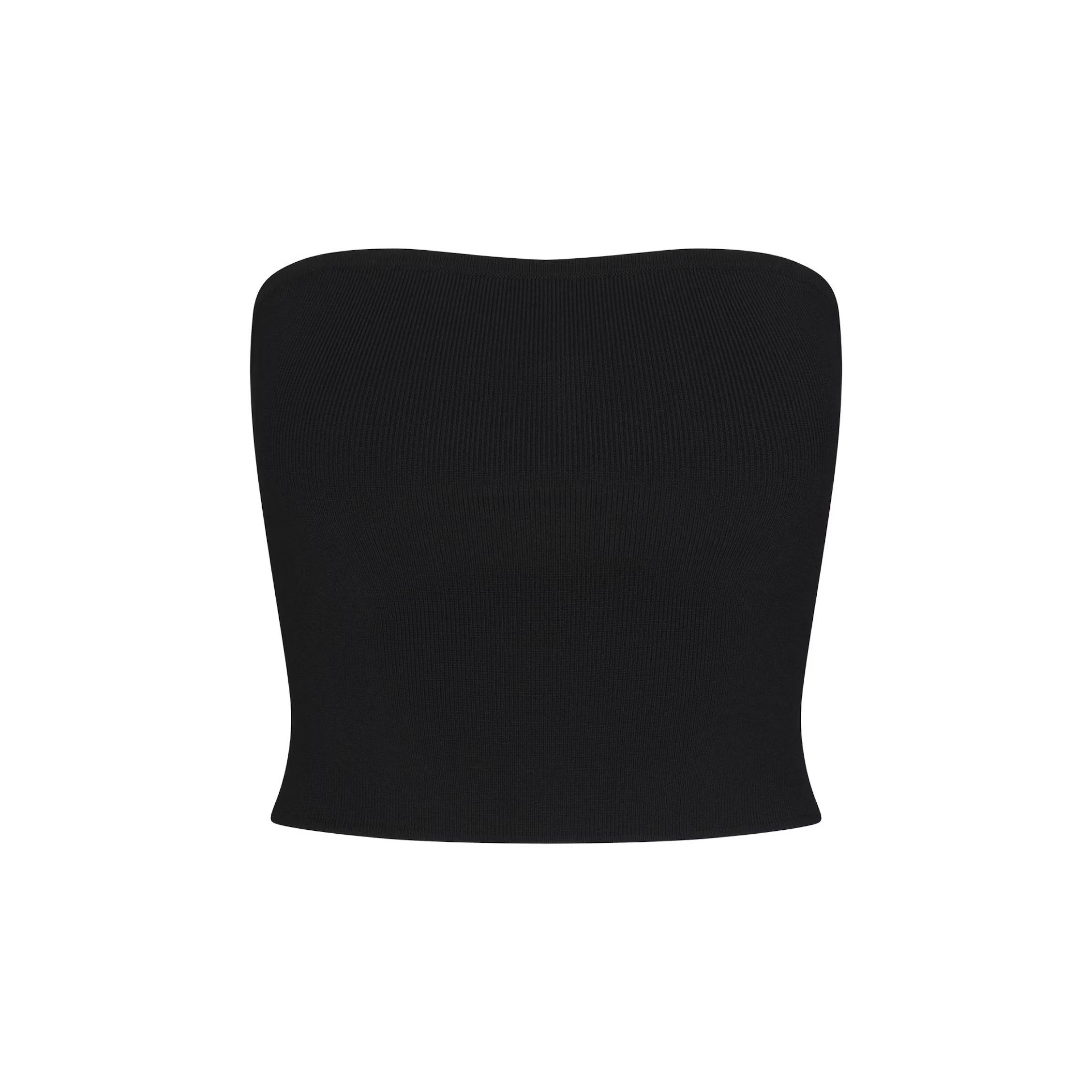 REFINED KNIT TUBE TOP | OBSIDIAN