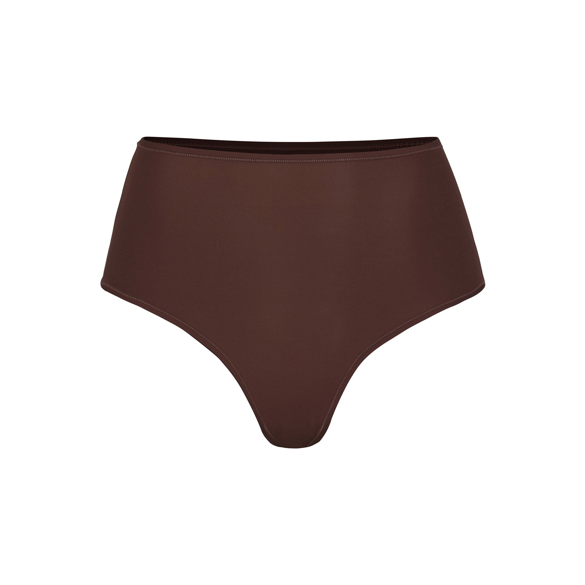 FITS EVERYBODY HIGH-WAISTED THONG | COCOA (HIGH-WAISTED PANTIES) LAYS FLAT ON A WHITE BACKGROUND | FLT