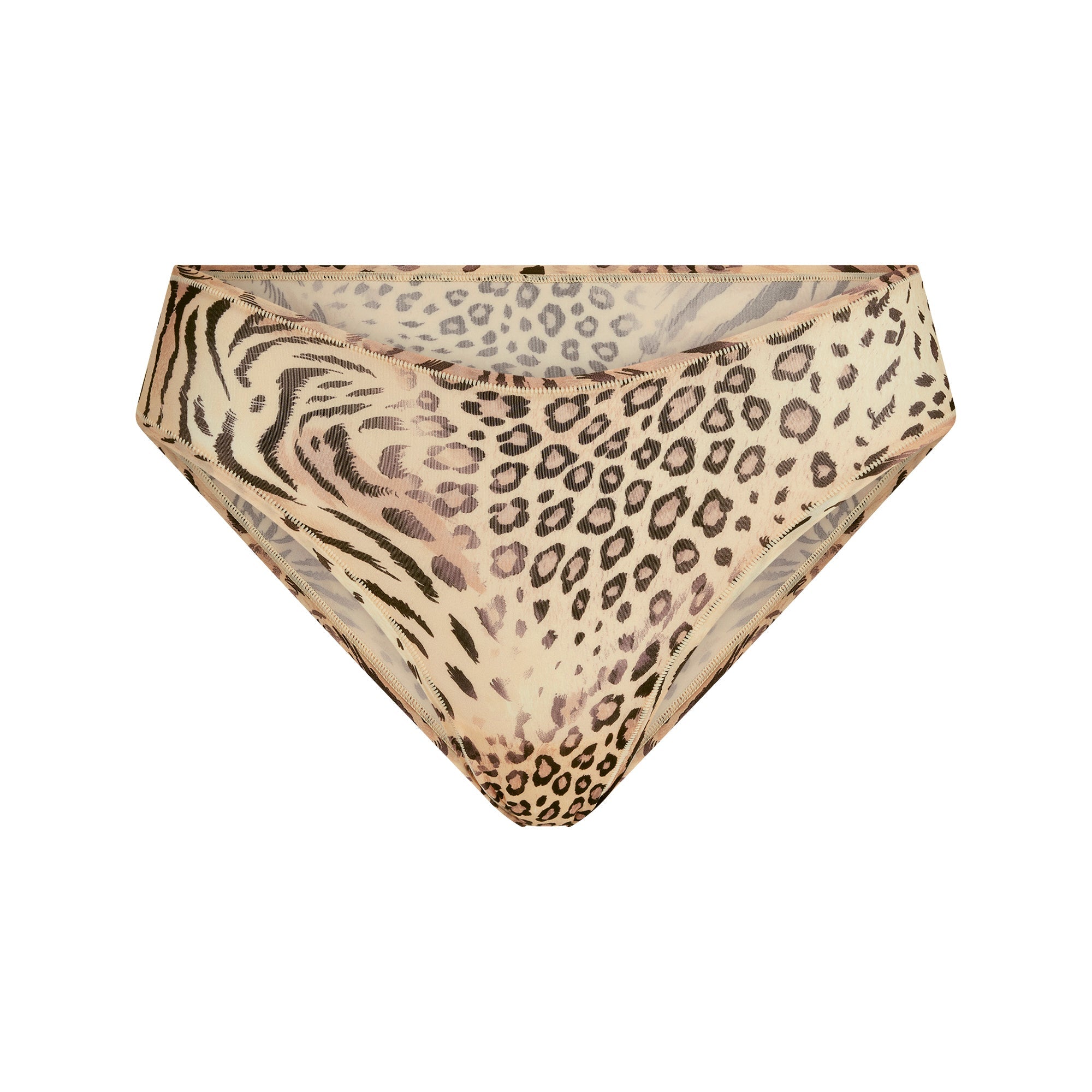 FITS EVERYBODY CHEEKY BRIEF | SAND MULTI ANIMAL FLAT ON A WHITE BACKGROUND | FLT