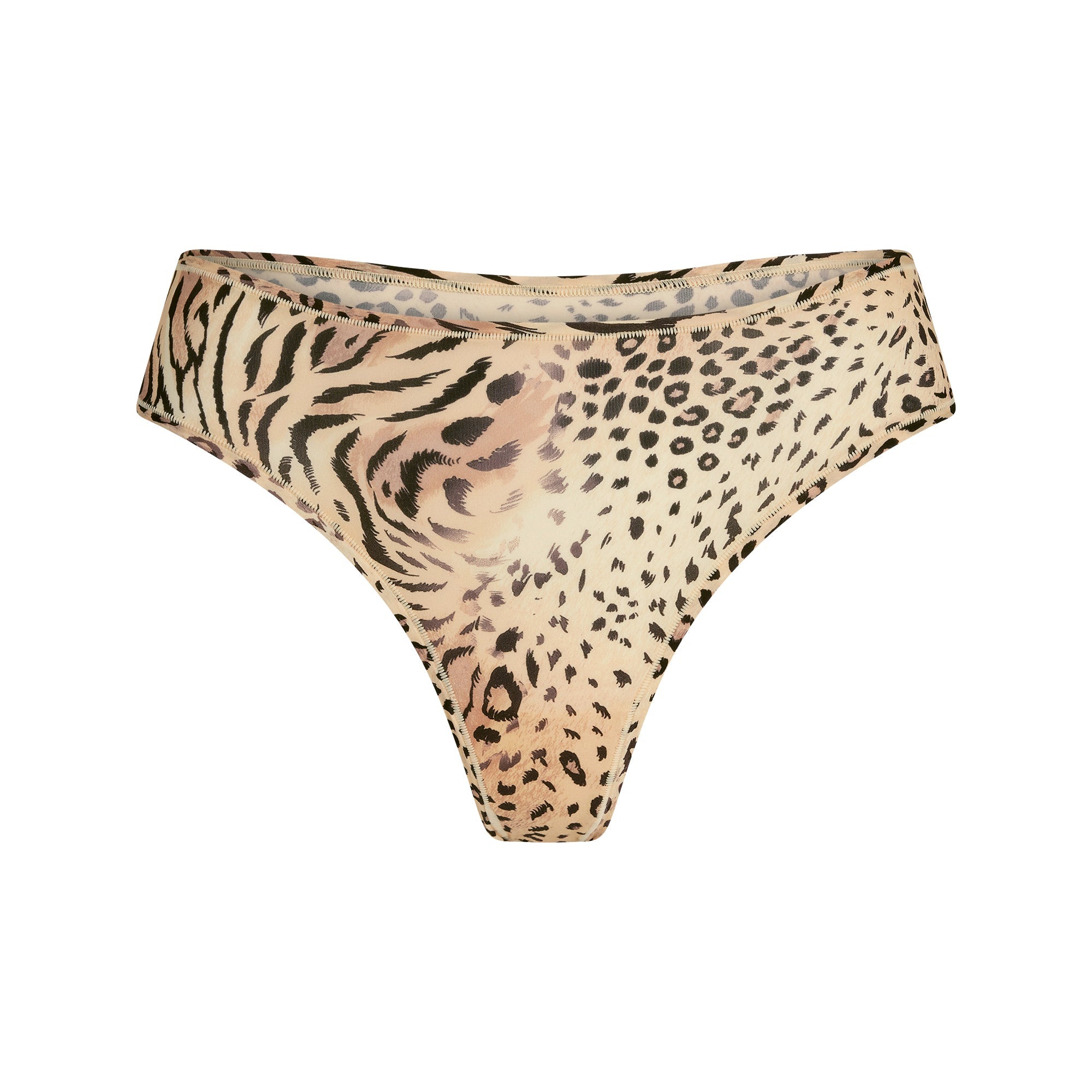 FITS EVERYBODY THONG | SAND MULTI ANIMAL FLAT ON A WHITE BACKGROUND | FLT