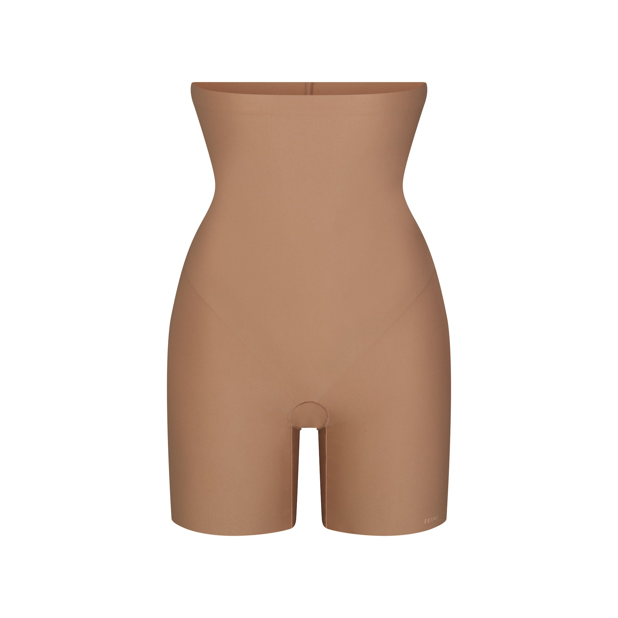 SKIMS BODY CORE SCULPT HIGH-WAISTED SHORT | SIENNA (SHAPEWEAR SHORTS) FLAT ON A WHITE BACKGROUND | FLT