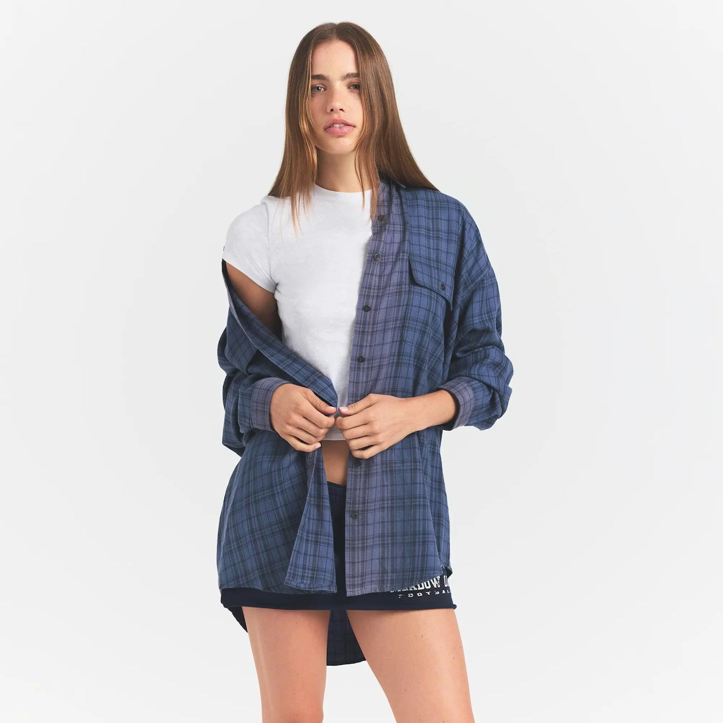 WASHED FLANNEL OVERSIZED BUTTON DOWN | GRAPHITE PLAID