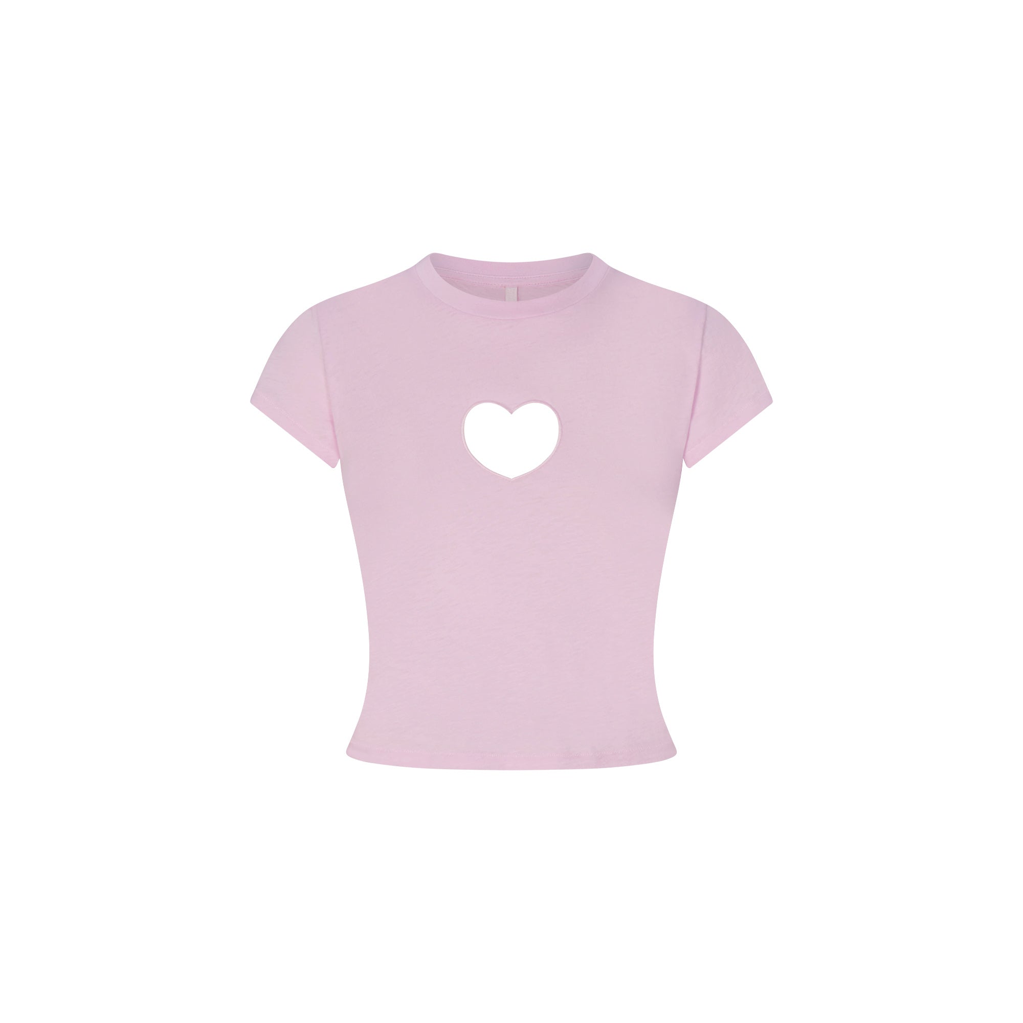 WORN IN JERSEY HEART BABY TEE | BABY PINK FLAT ON A WHITE BACKGROUND | FLT