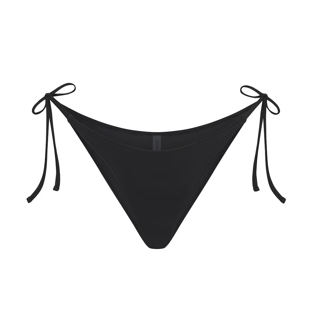 SIGNATURE SWIM DIPPED TIE BIKINI BOTTOM | ONYX