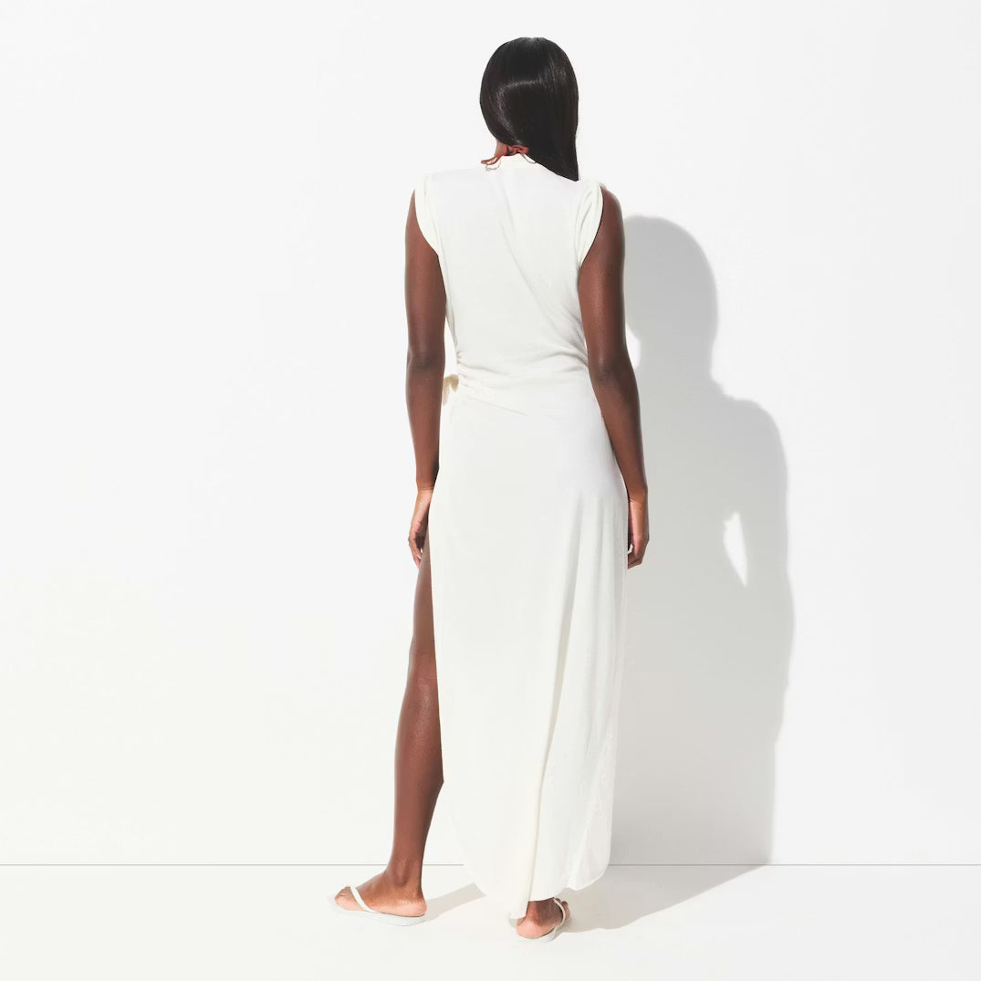 COTTON COVER-UPS TIE DRESS | EGRET