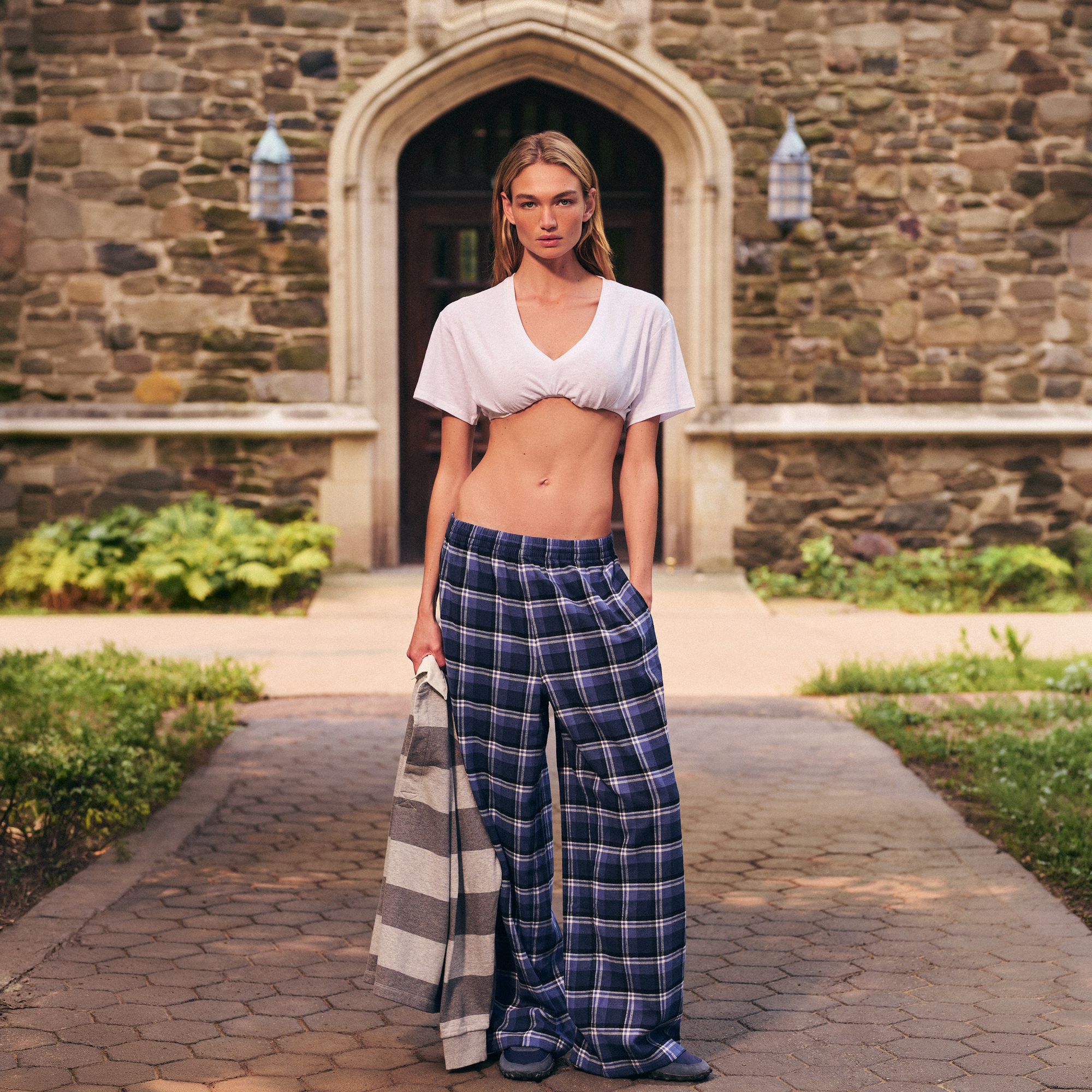 FLANNEL SLEEP OVERSIZED PANT | INDIGO OUTDOOR PLAID