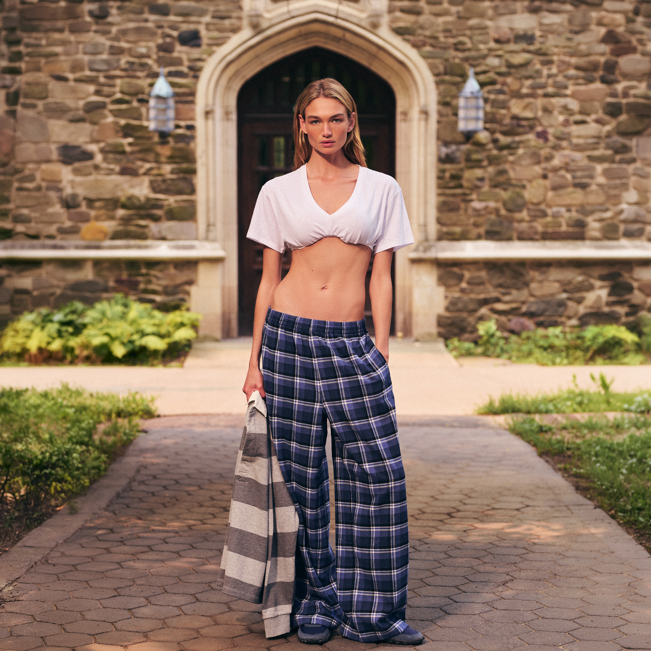 FLANNEL SLEEP OVERSIZED PANT | INDIGO OUTDOOR PLAID