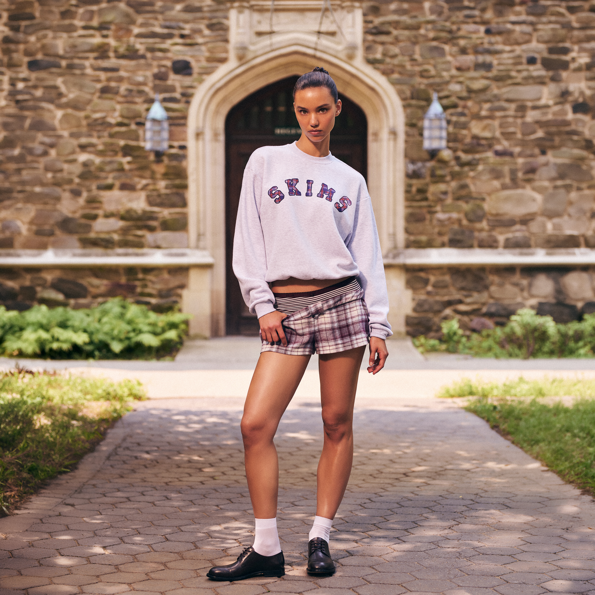 FLANNEL SLEEP CHEEKY BOXER | IRIS MICA PLAID