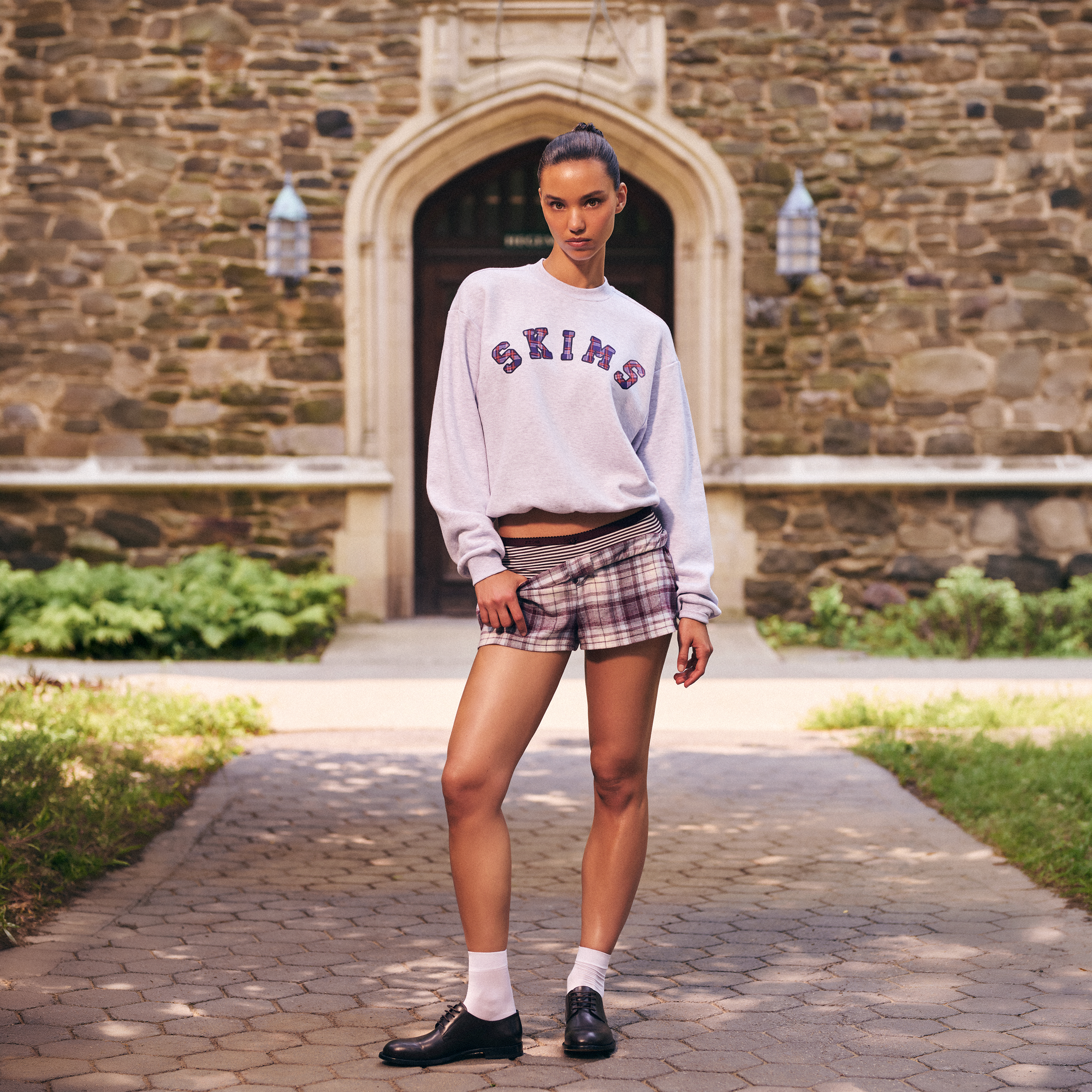 FLANNEL SLEEP CHEEKY BOXER | IRIS MICA PLAID