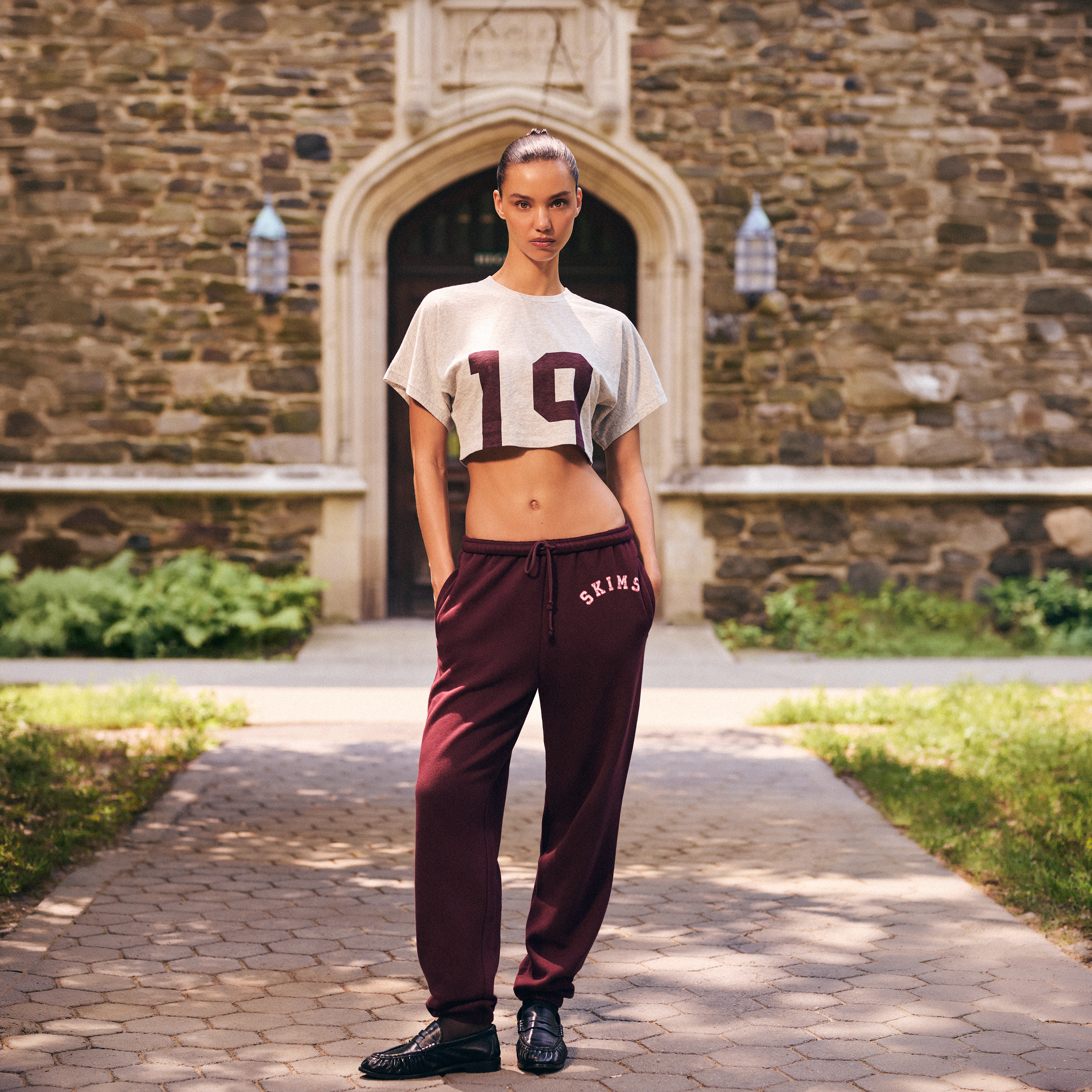 WORN IN JERSEY SUPER CROPPED T-SHIRT | CURRANT 19 PRINT