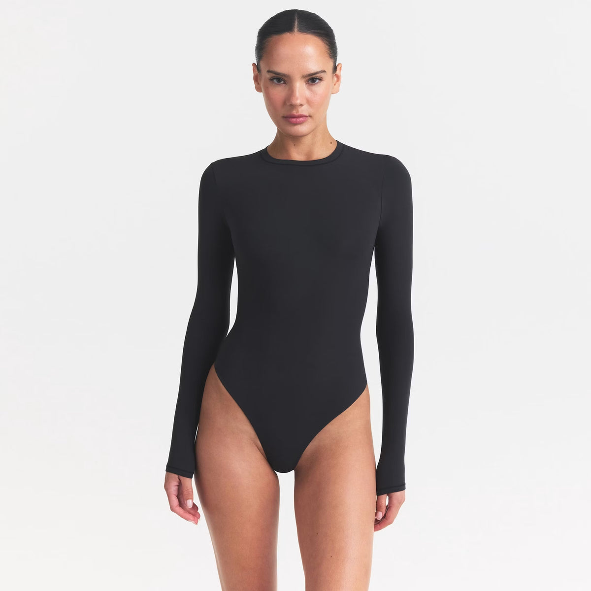 FITS EVERYBODY LONG SLEEVE CREW NECK BODYSUIT | ONYX