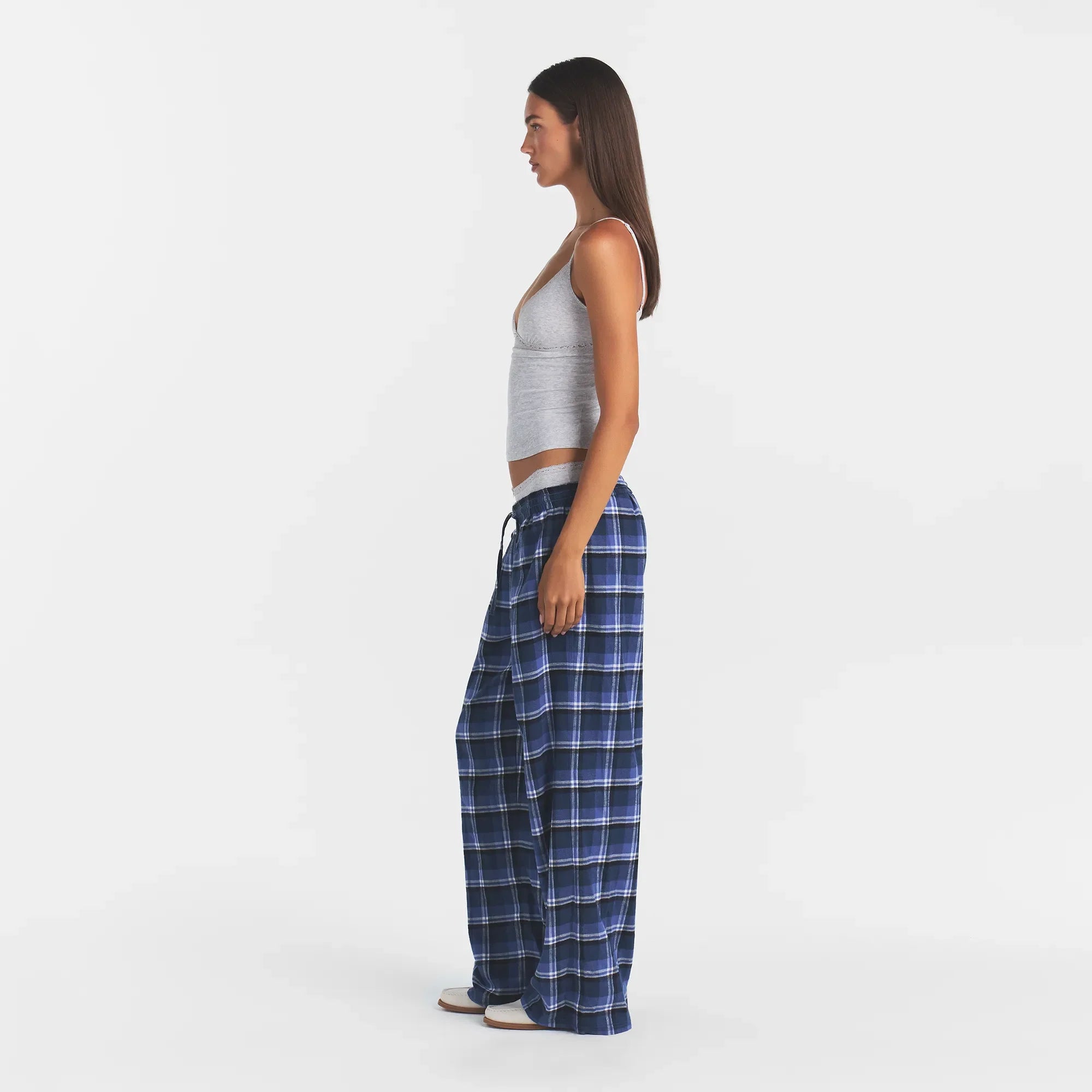 FLANNEL SLEEP OVERSIZED PANT | INDIGO OUTDOOR PLAID