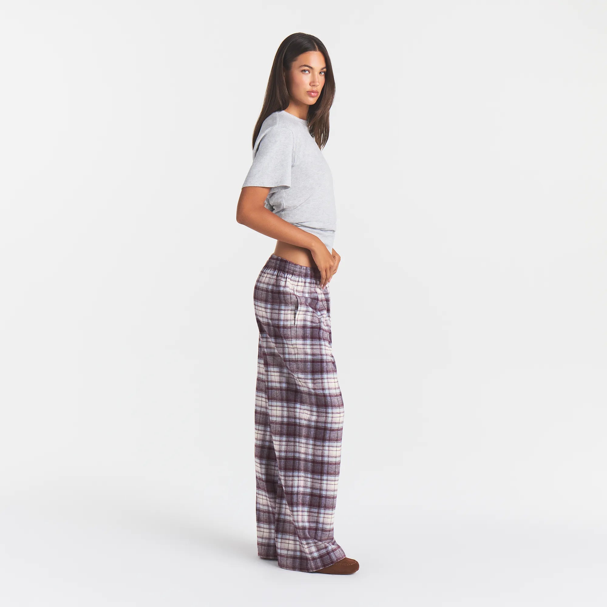 FLANNEL SLEEP OVERSIZED PANT | IRIS MICA PLAID