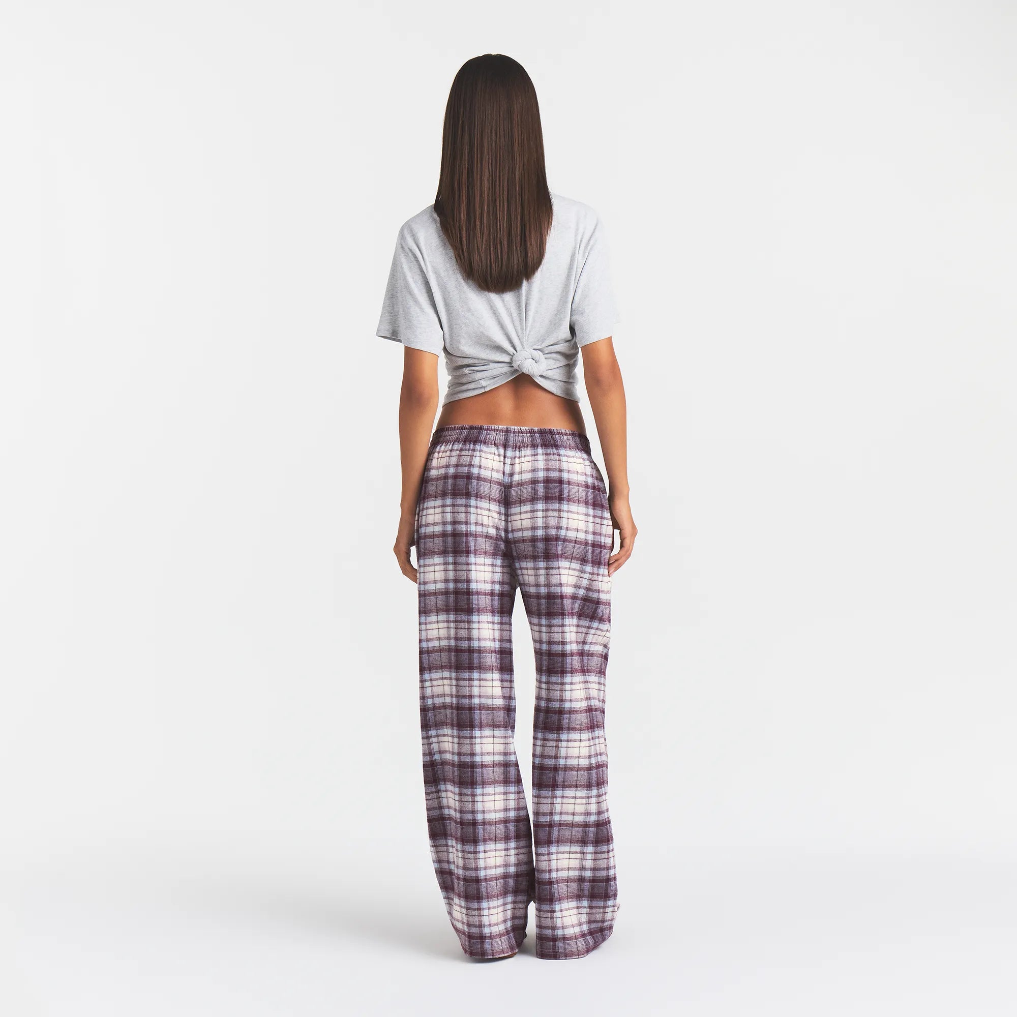 FLANNEL SLEEP OVERSIZED PANT | IRIS MICA PLAID