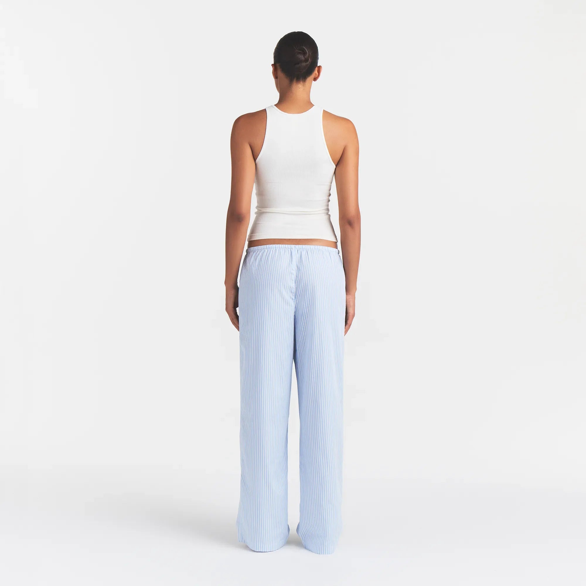 COTTON POPLIN SLEEP OVERSIZED PANT | MARINA MESH STRIPE