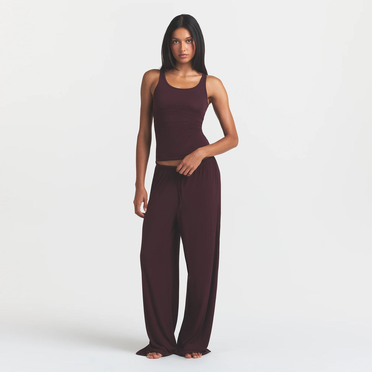 CLOUD SLEEP PANT  | CURRANT ON A MODEL FRONT VIEW @ | FOCUS: 0.0, 1.0, 0.9