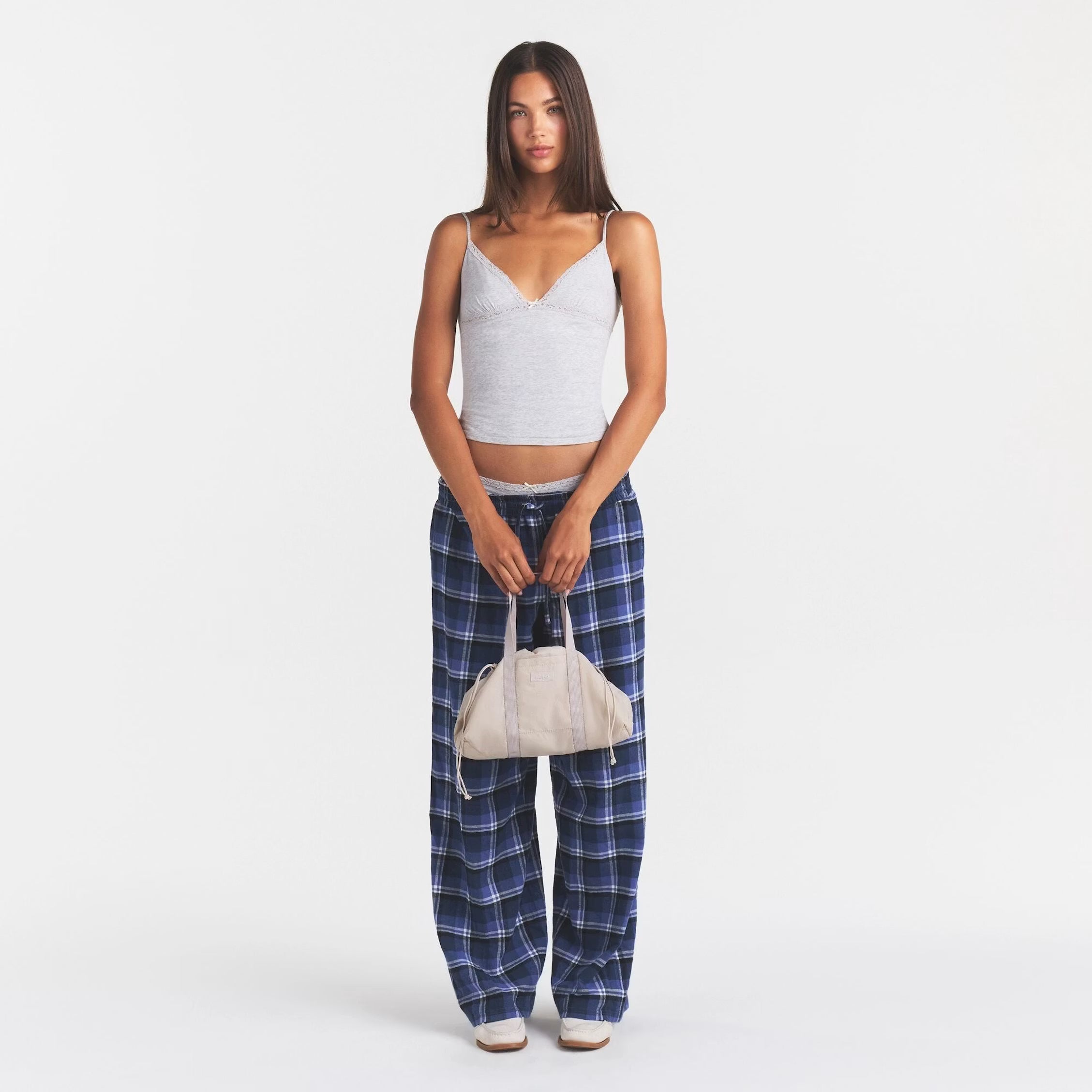 MINI NYLON DRAWSTRING BAG | STONE