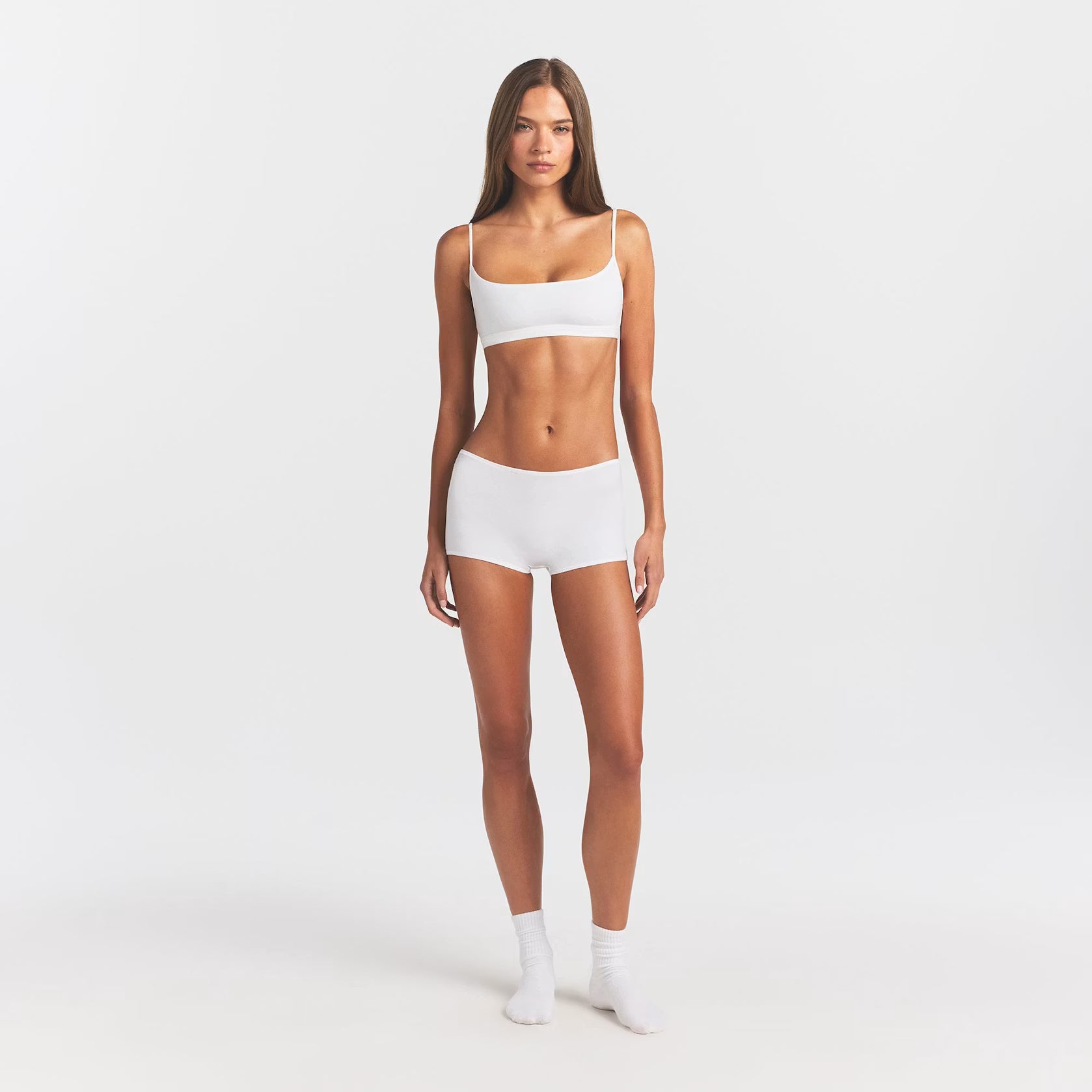 EVERYDAY COTTON SCOOP BRALETTE | SNOW