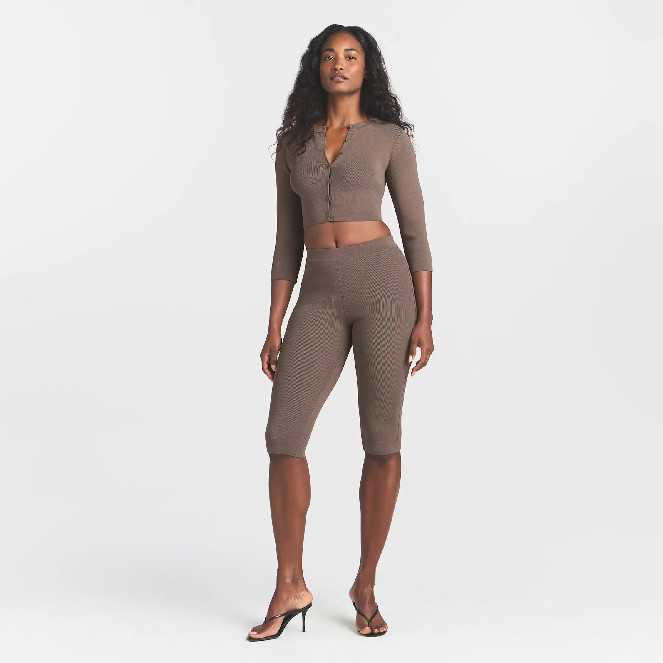 REFINED KNIT HIGH WAISTED CAPRI | AMETHYST