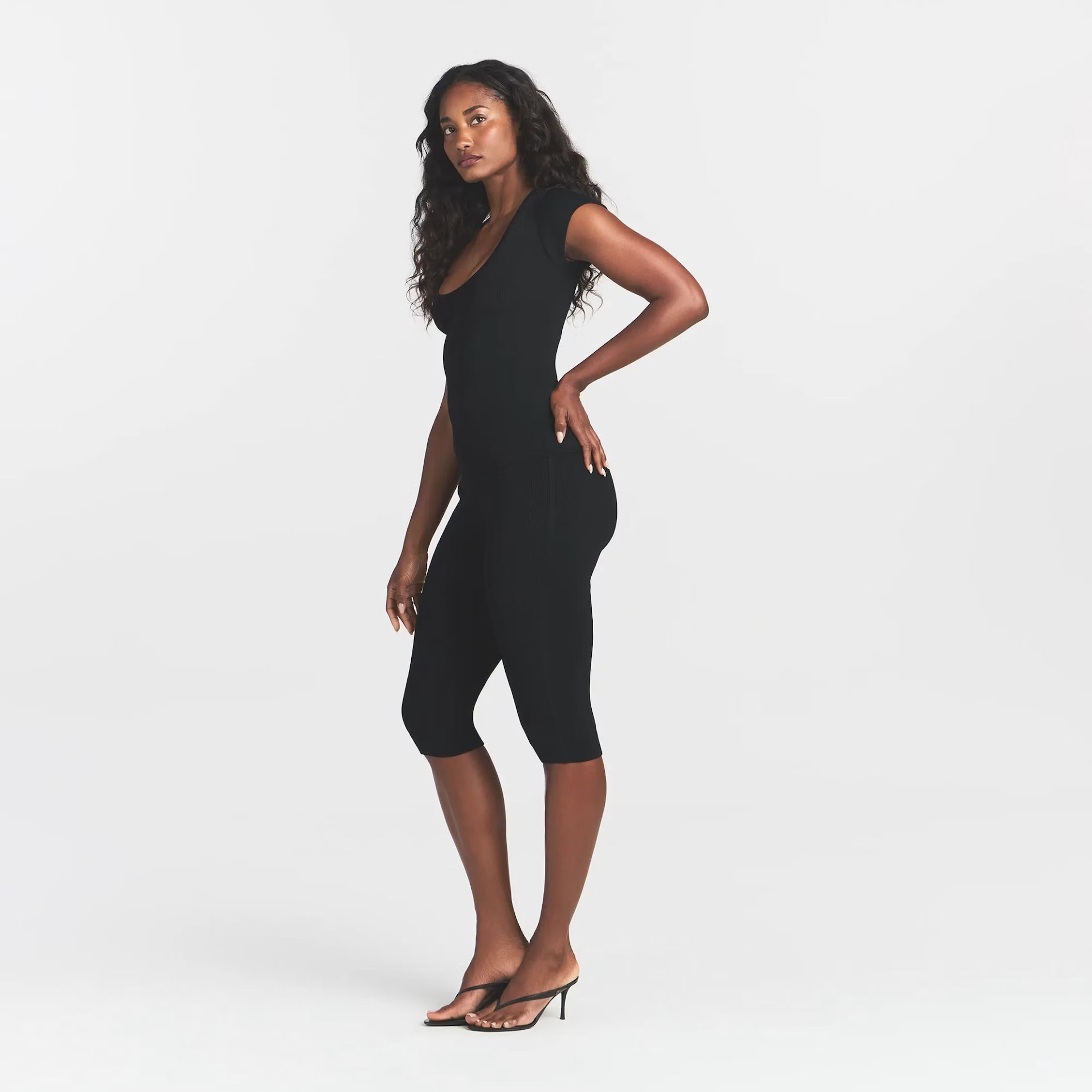 REFINED KNIT HIGH WAISTED CAPRI | OBSIDIAN