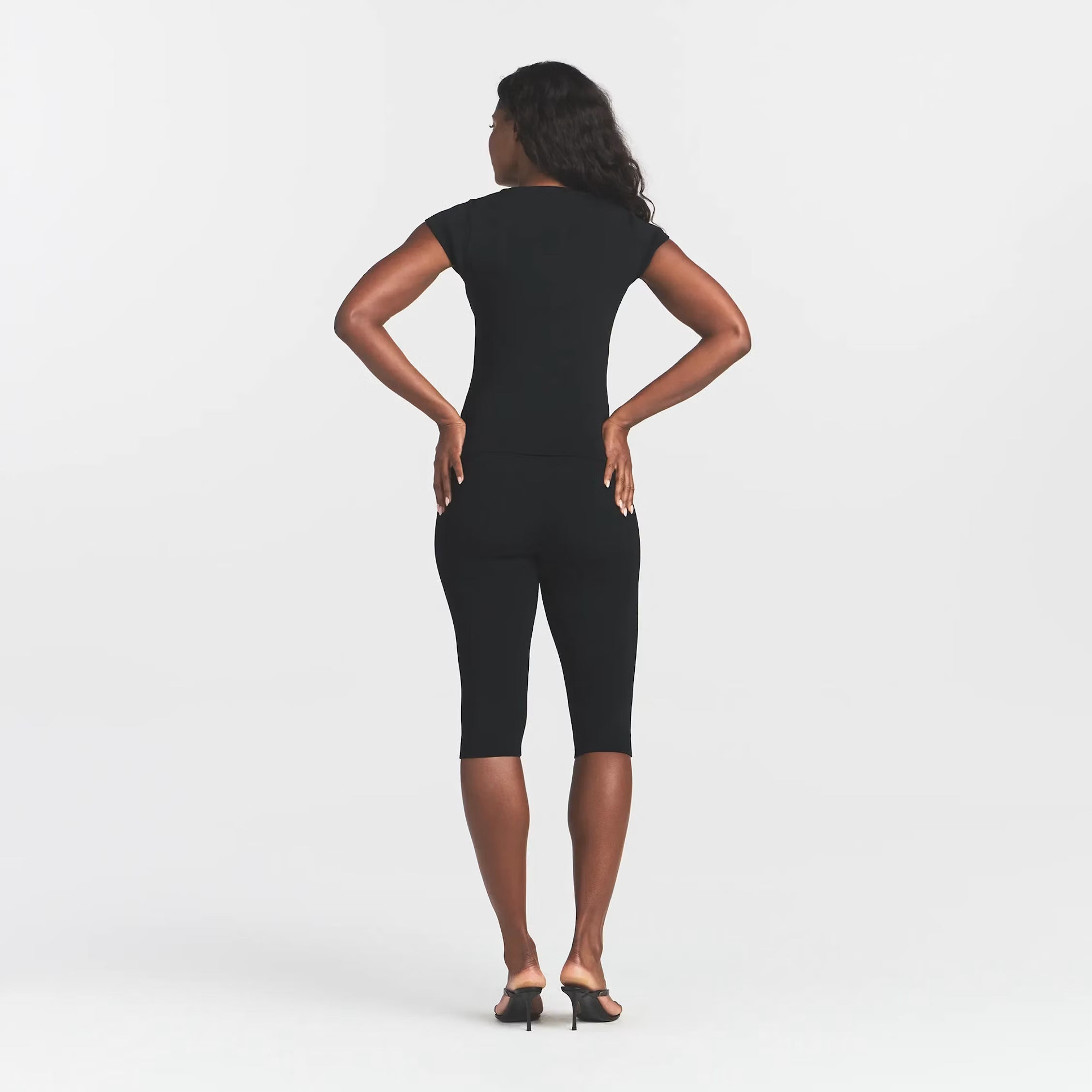 REFINED KNIT HIGH WAISTED CAPRI | OBSIDIAN