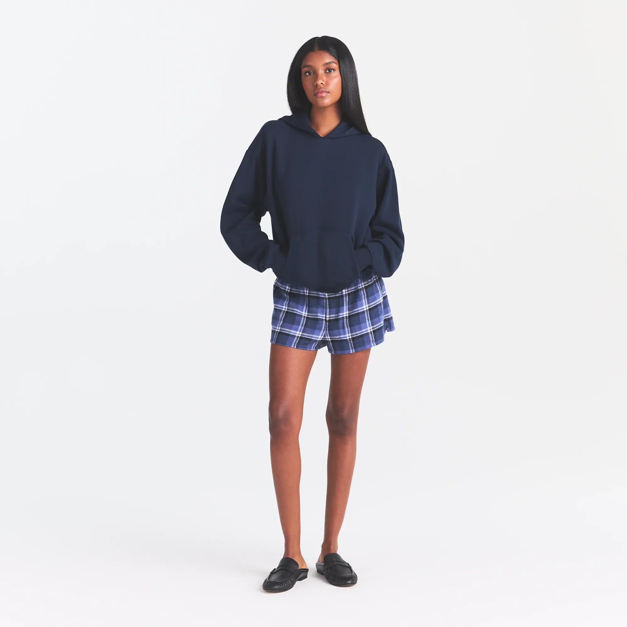 FLANNEL SLEEP CHEEKY BOXER | INDIGO OUTDOOR PLAID