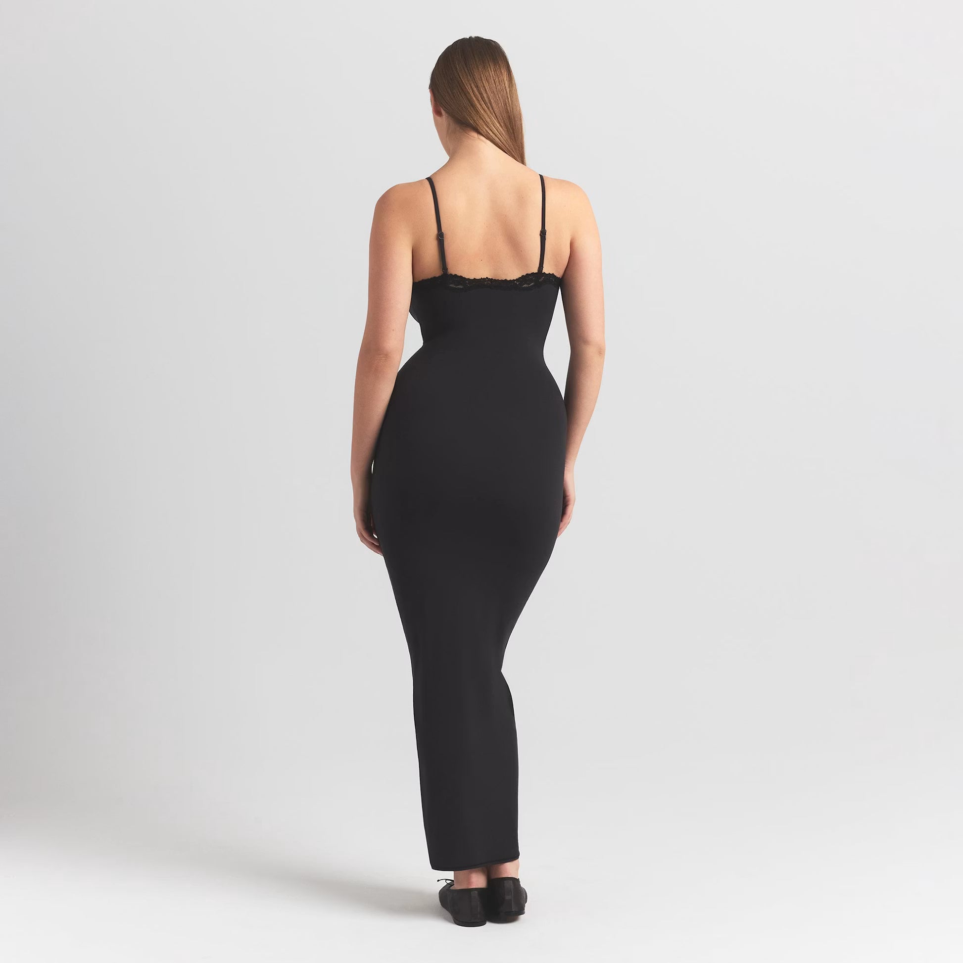 FITS EVERYBODY LACE LONG SLIP DRESS | ONYX