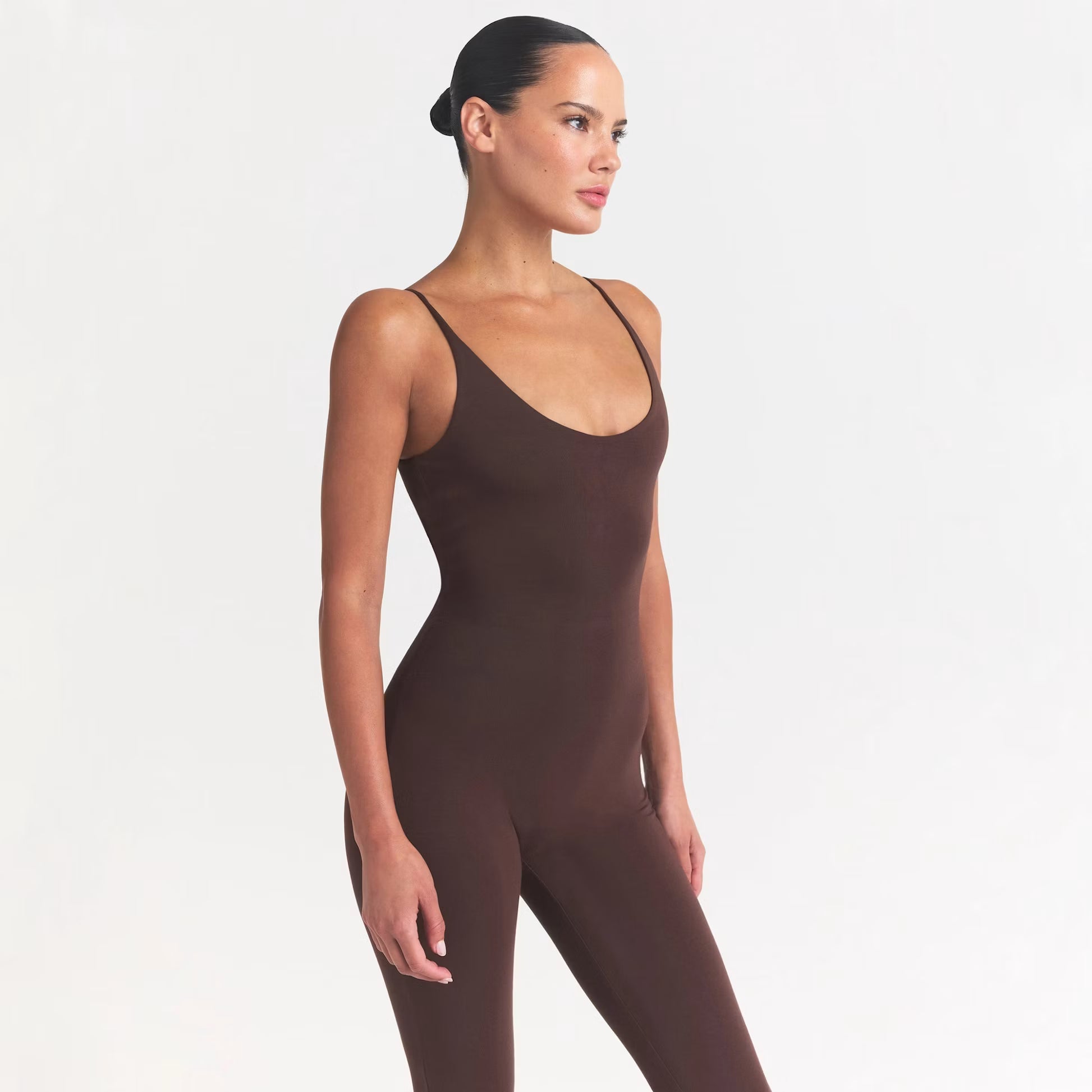 SMOOTH LAYERS CAPRI CATSUIT | COCOA